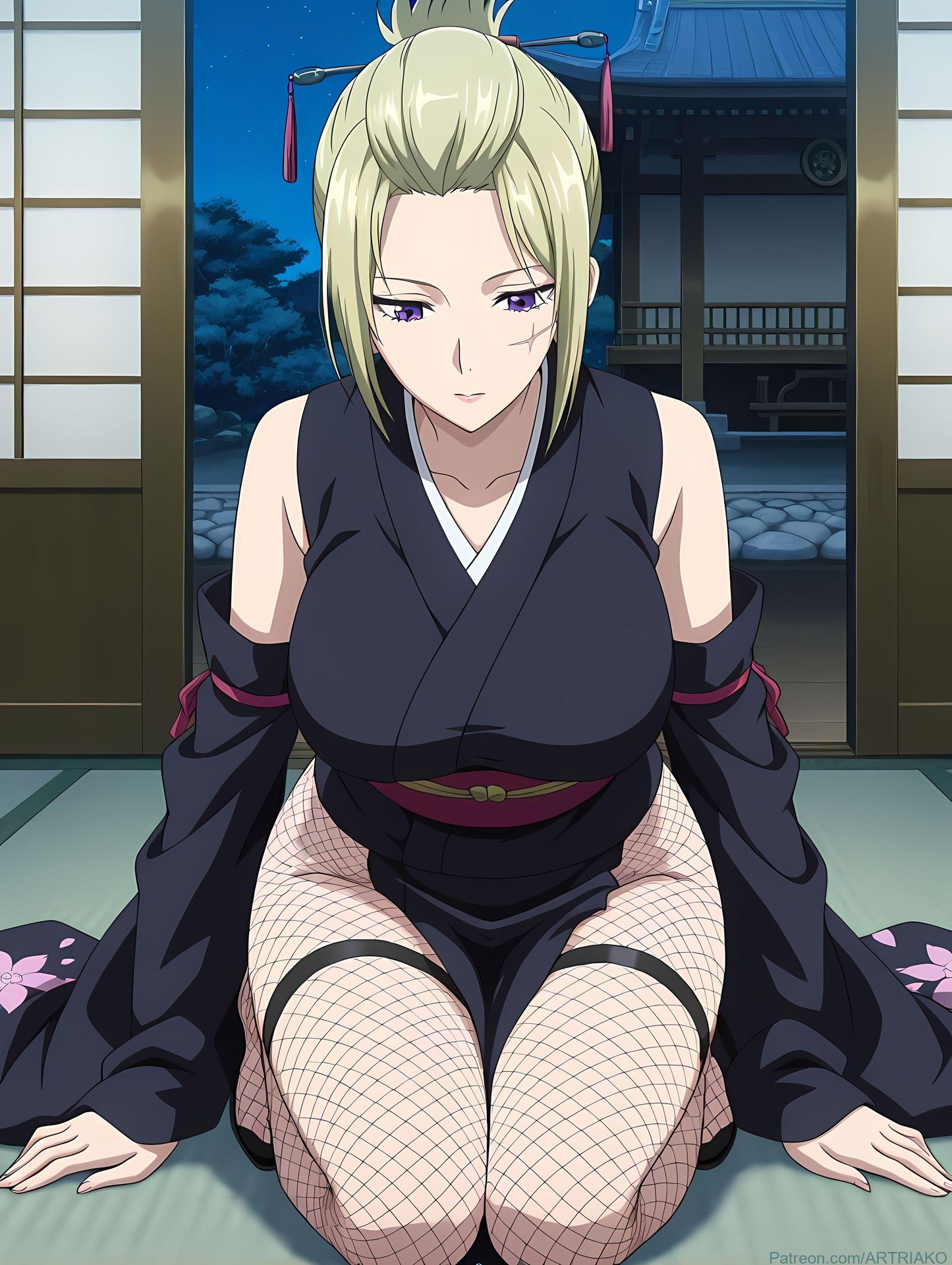 AI Generated Anime Girl - 銀魂 月詠：緊身衣私房露穴 140P