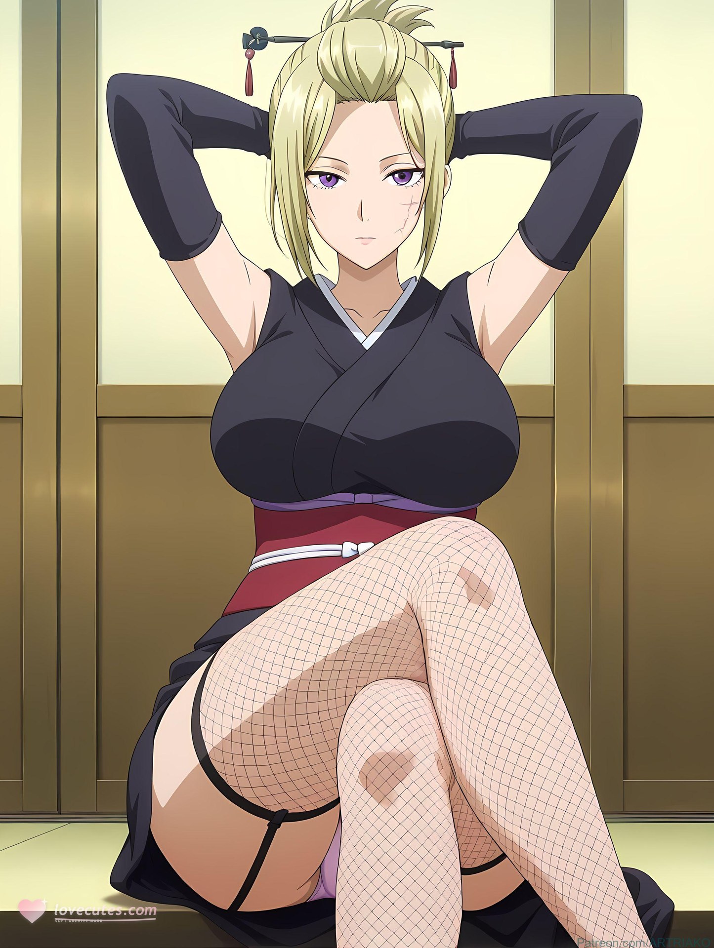 AI Generated Anime Girl - 银魂 月咏：紧身衣私房露穴 140P