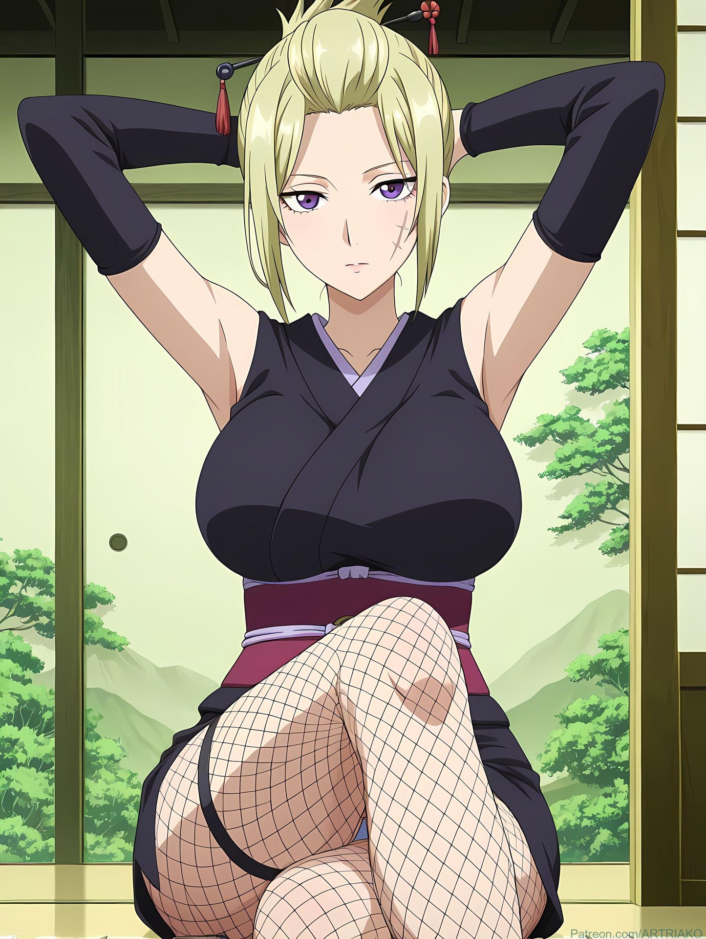 AI Generated Anime Girl - 银魂 月咏：紧身衣私房露穴 140P