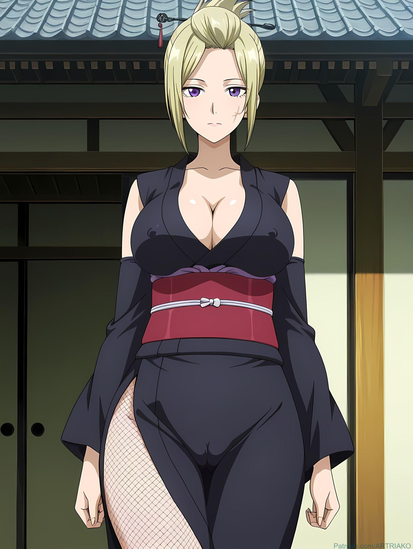 AI Generated Anime Girl - 银魂 月咏：紧身衣私房露穴 140P