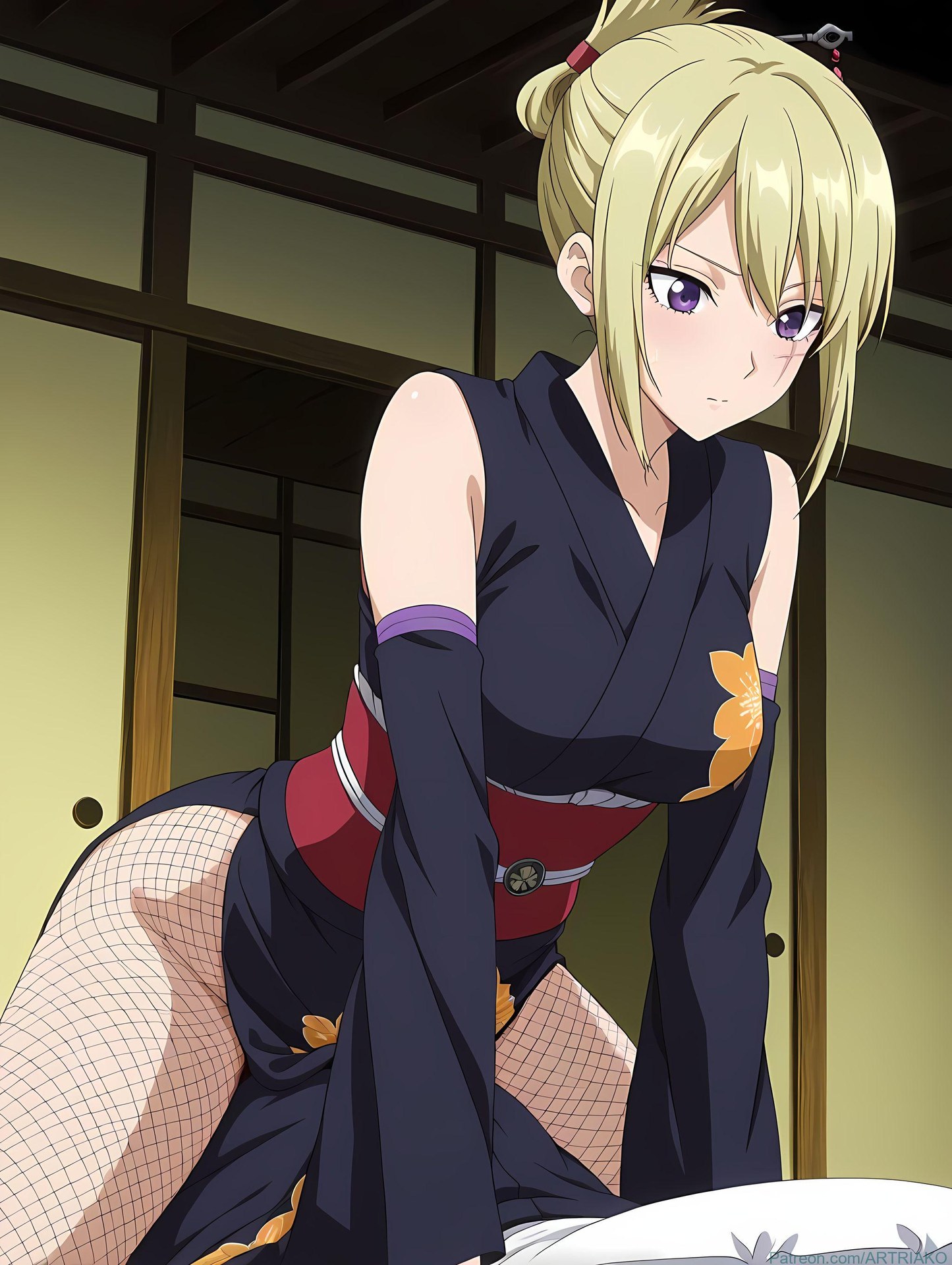 AI Generated Anime Girl - Gintama Tsukuyo: Catsuit Private Photos with Exposed Crotch 140P
