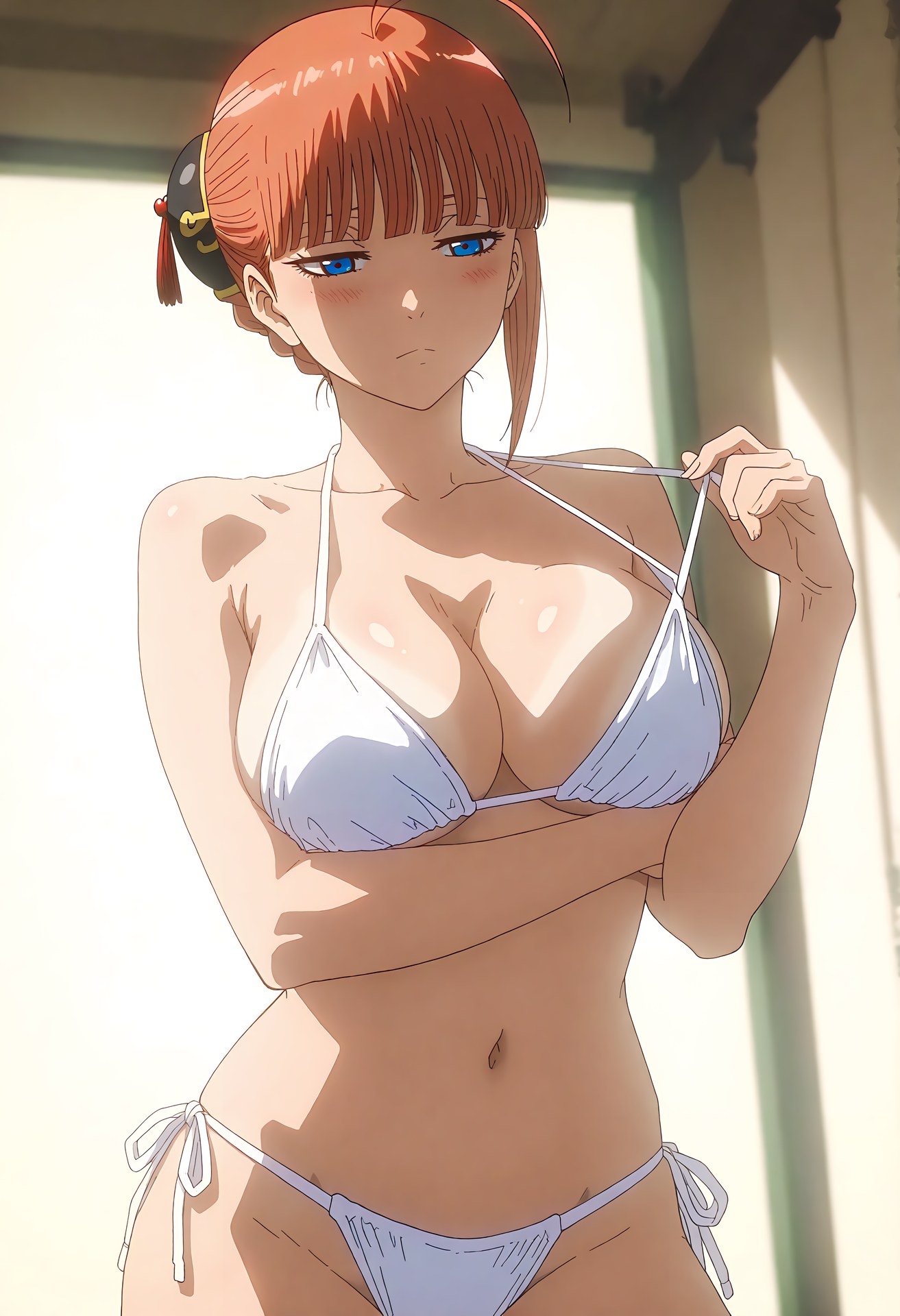 AI Generated Anime Girl - 银魂 江华：紧身衣私房露穴 44P