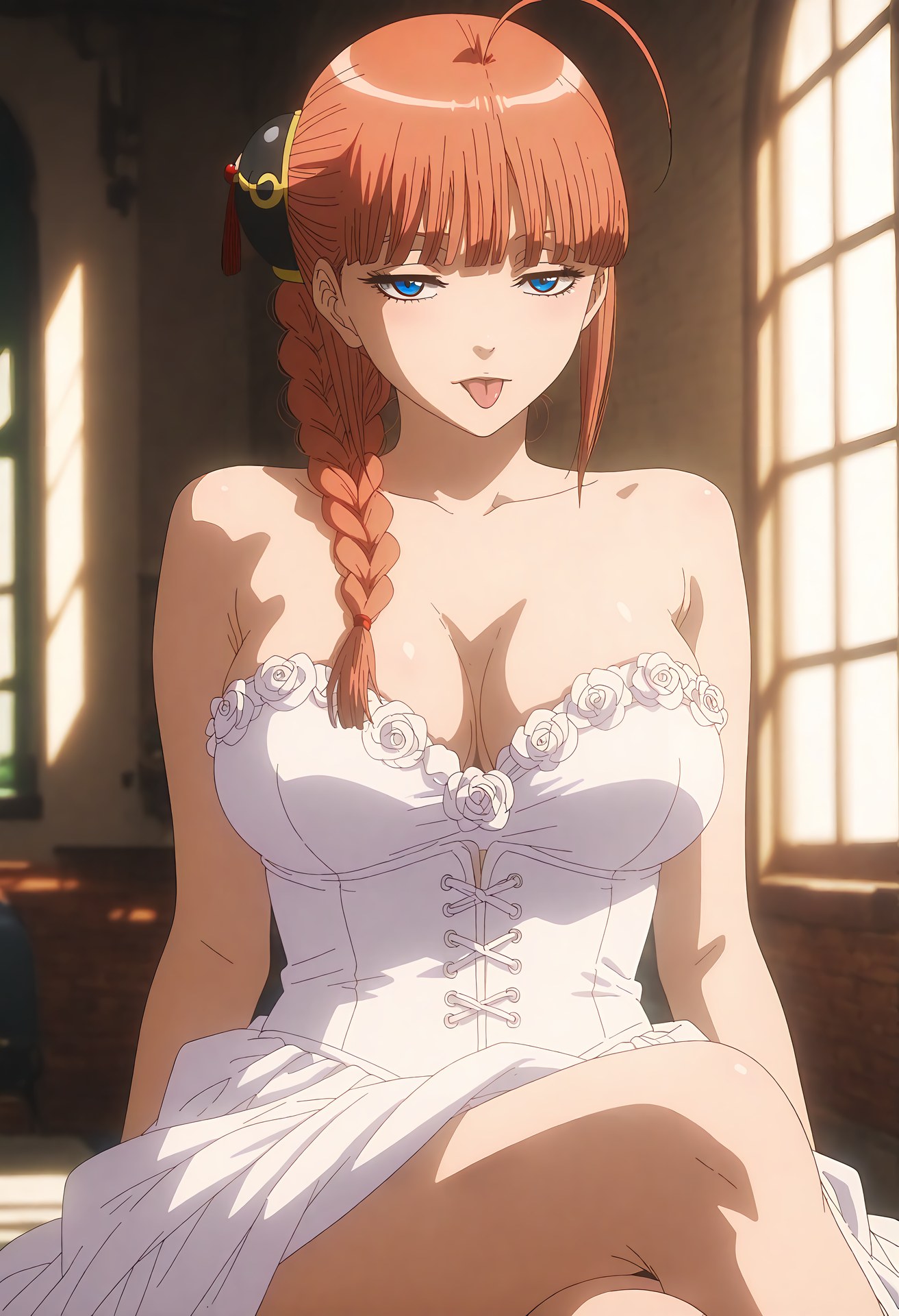 AI Generated Anime Girl - 银魂 江华：紧身衣私房露穴 44P