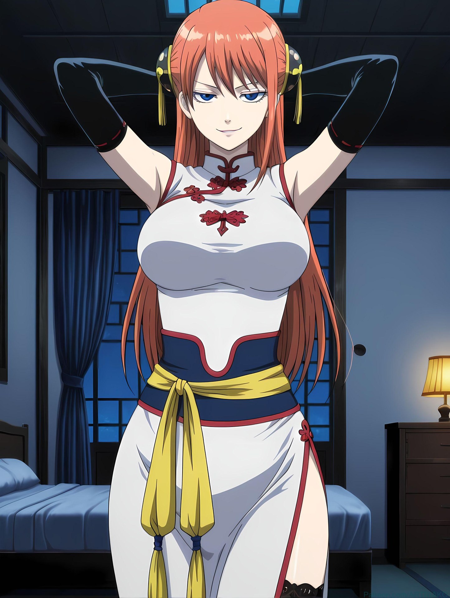 สาวอนิเมะสร้างโดย AI - 银魂-神乐：黑丝床拍露穴 182P