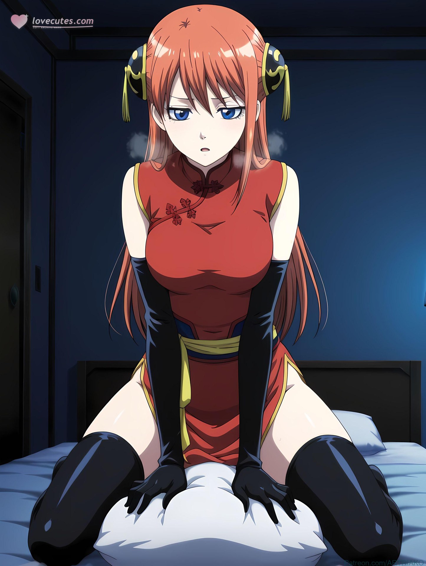 Cô gái anime do AI tạo ra - 银魂-神乐：黑丝床拍露穴 182P