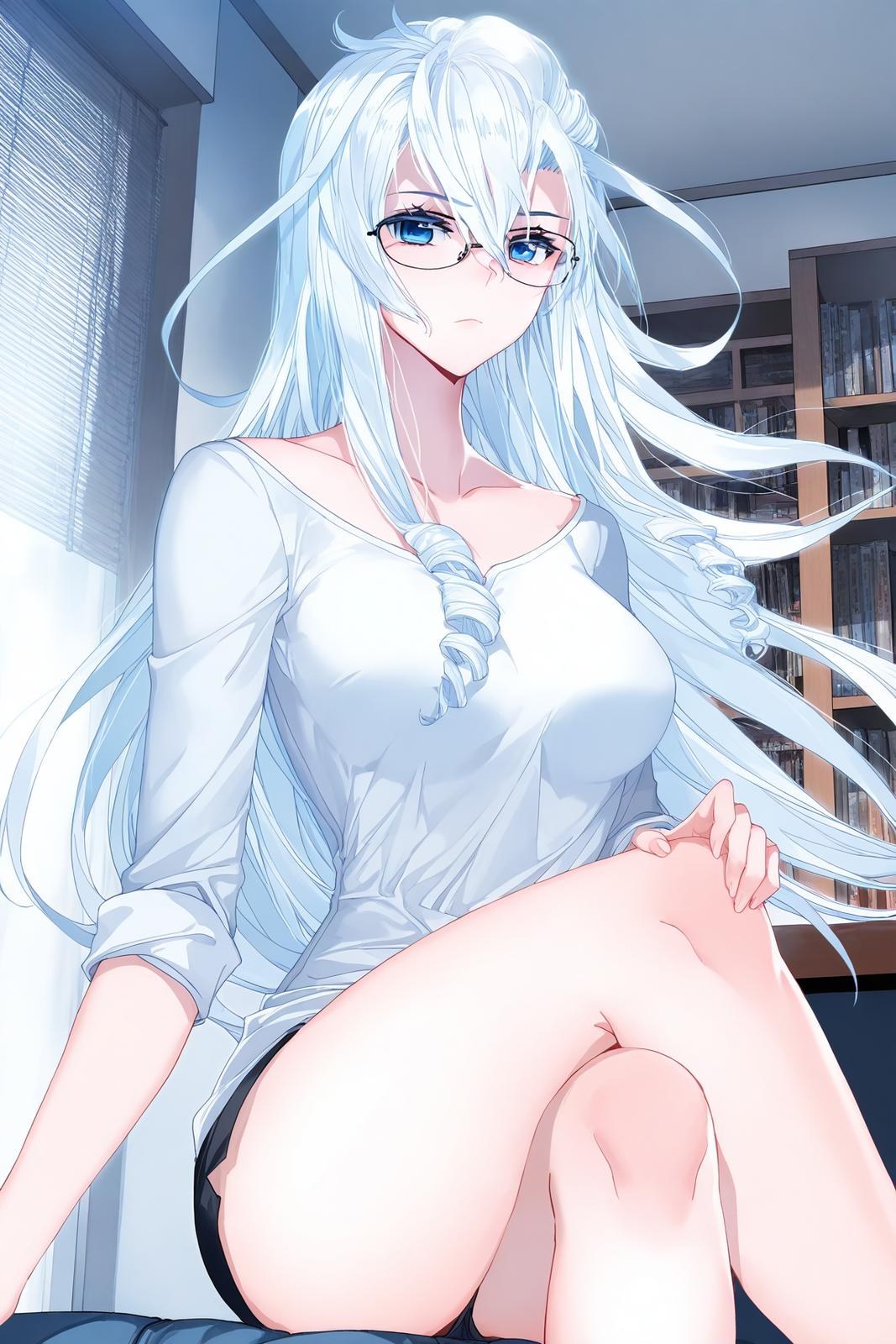 AI Generated Anime Girl - 雪帝：白絲床拍露穴 112P