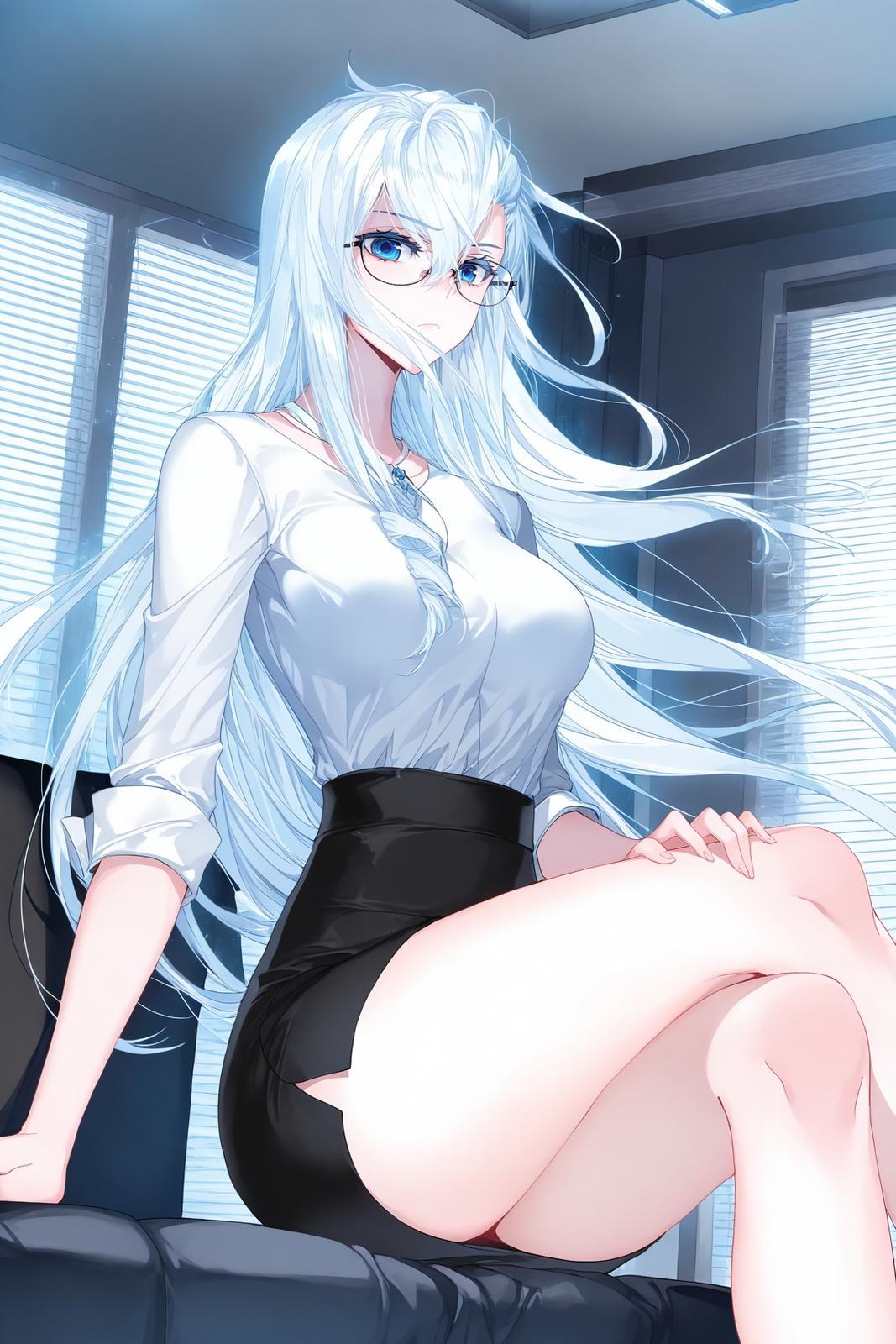 AI Generated Anime Girl - 雪帝：白絲床拍露穴 112P