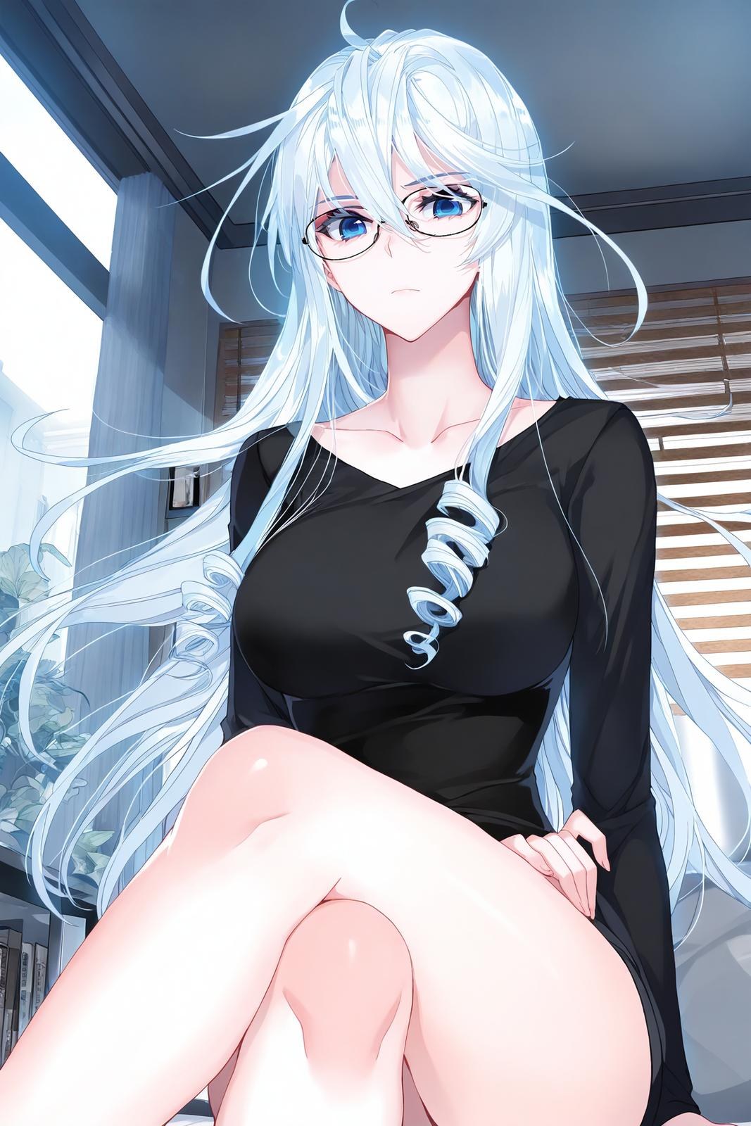 AI Generated Anime Girl - 雪帝：白絲床拍露穴 112P