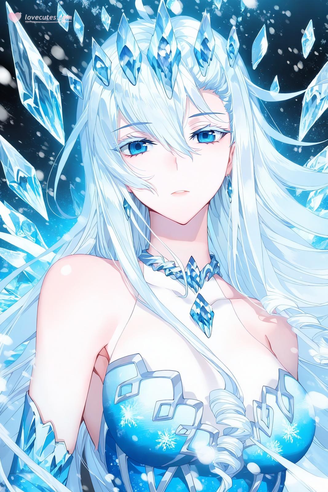 AI Generated Anime Girl - 雪帝：白絲床拍露穴 112P