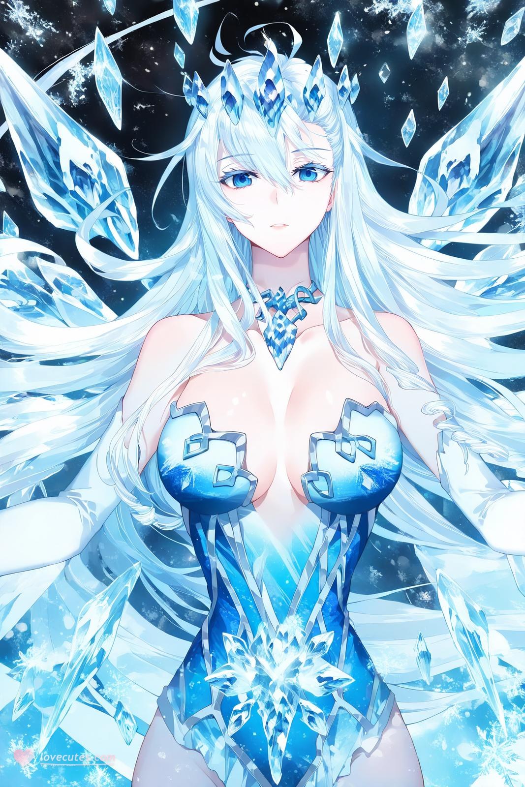 AI Generated Anime Girl - 雪帝：白絲床拍露穴 112P