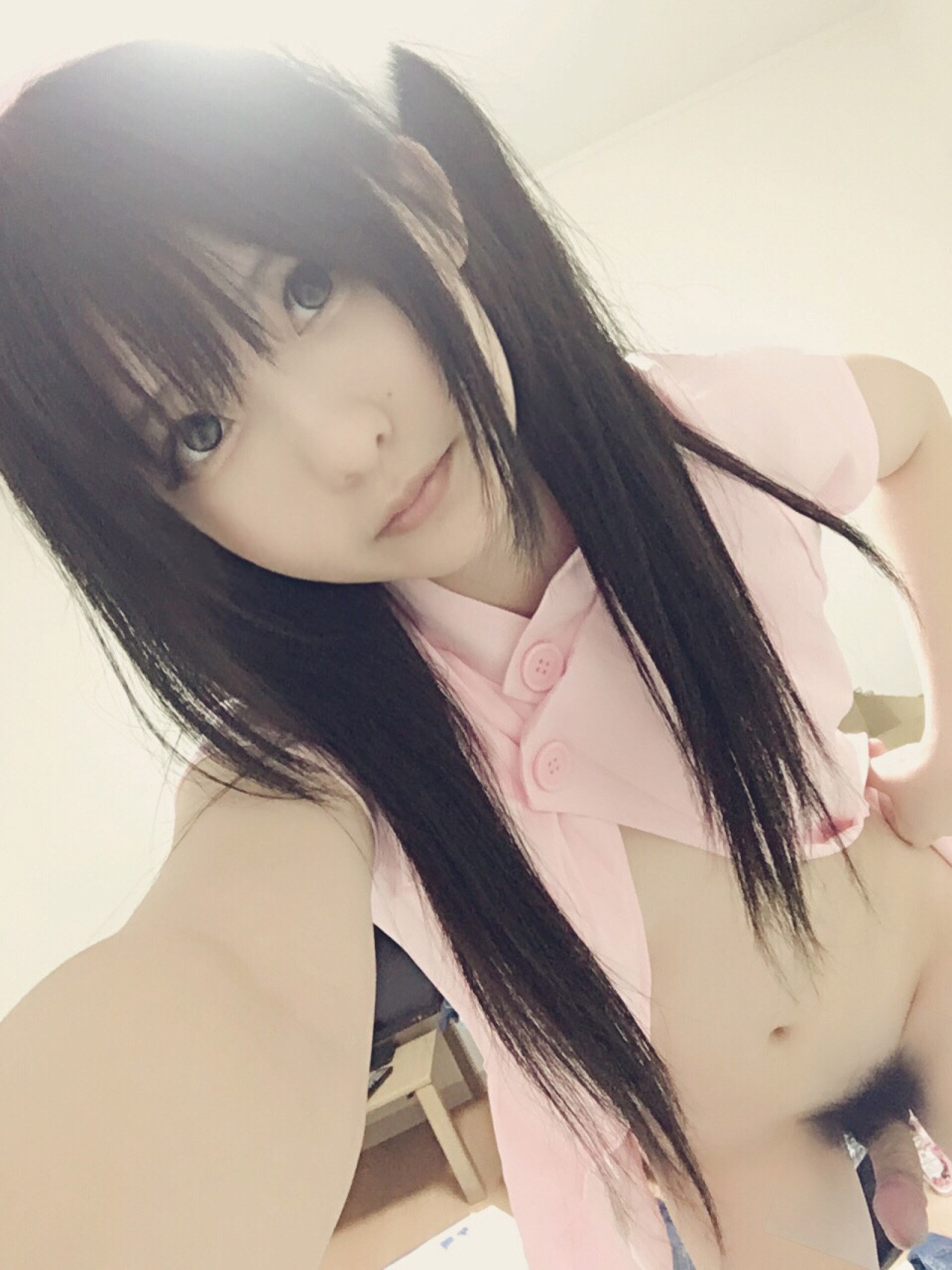 Xidaidai 粉色制服：浴室露点私拍 Photo Set 56P