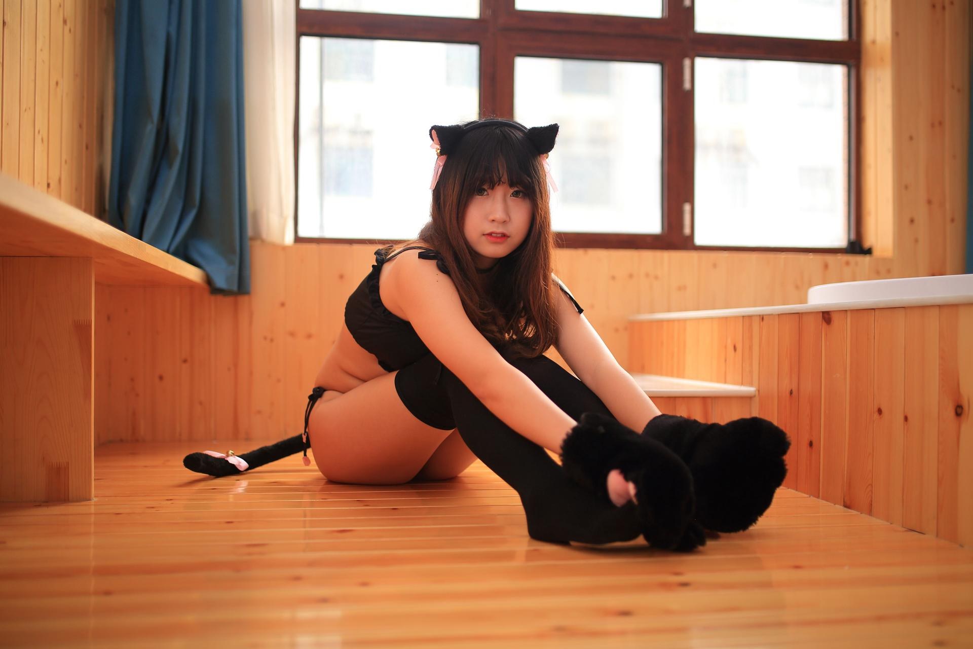 [私房] 猫九酱Sakura - 浴室猫耳：猫耳浴室湿身私房 透视内衣大尺度 602P