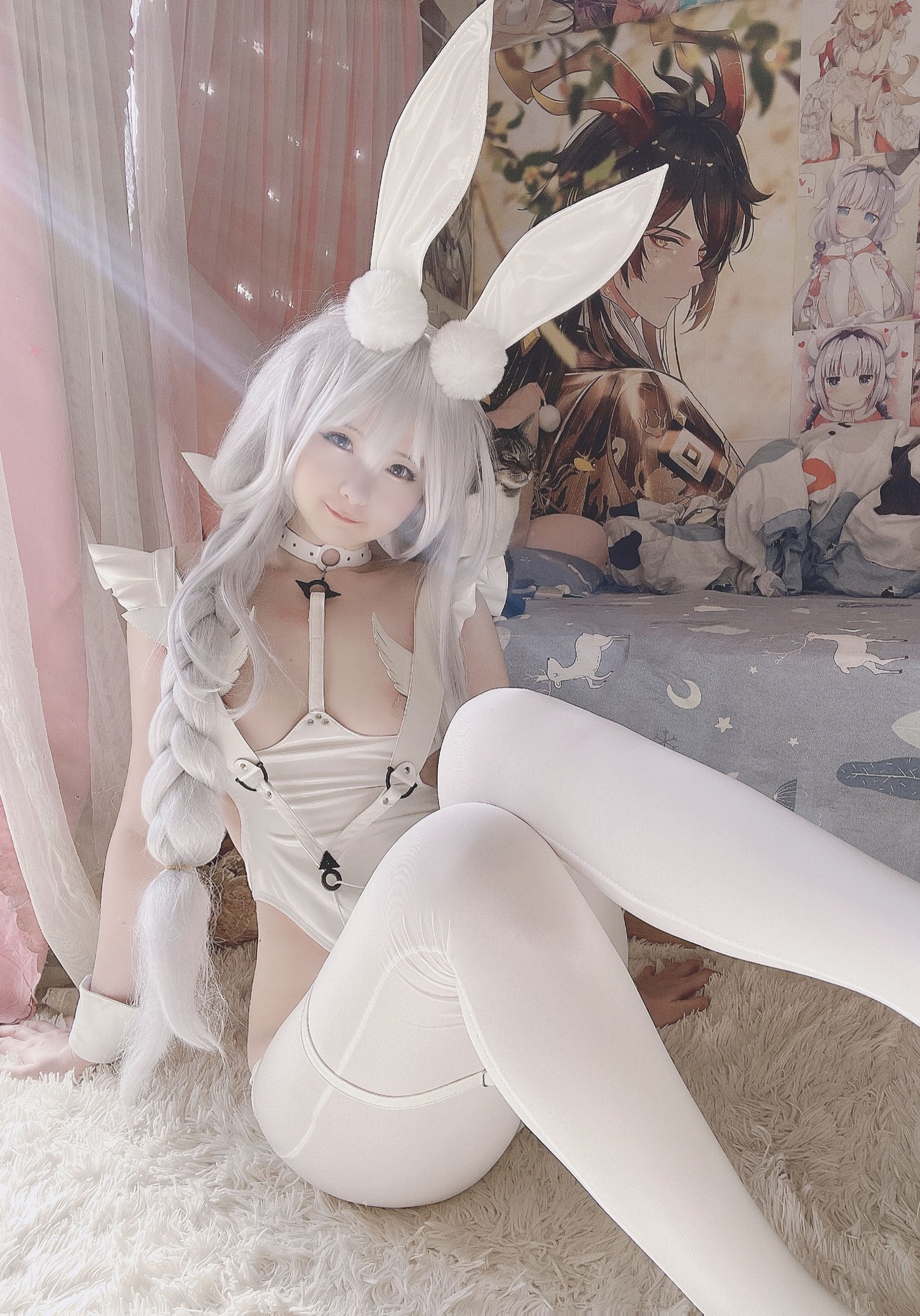 [cosplay] 习呆呆 - 恶毒兔女郎：白丝露点还原 25P1V