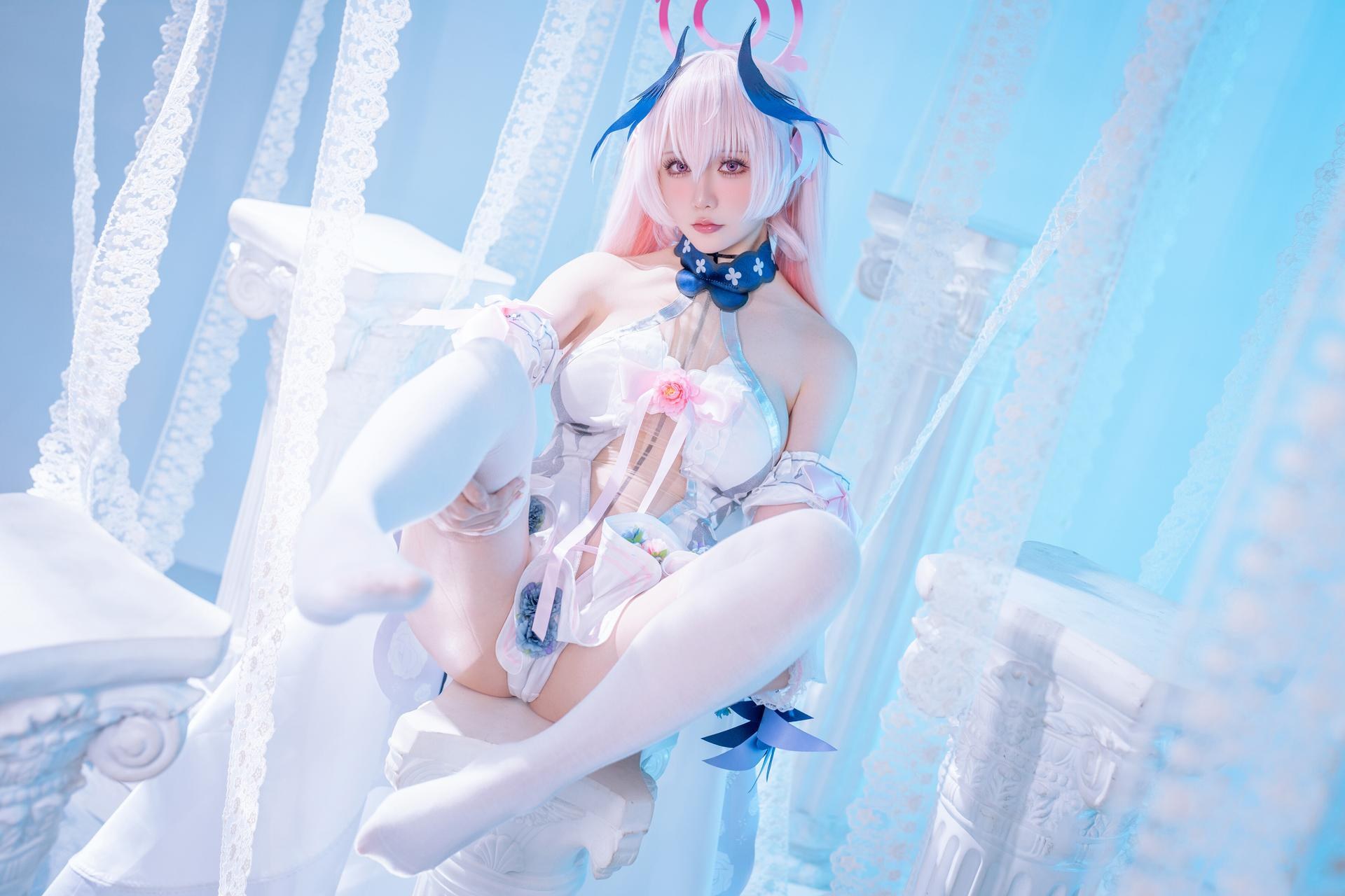 [cosplay] 星之遲遲Hoshilily - 蔚藍檔案 下江小春：修女制服白絲 47P