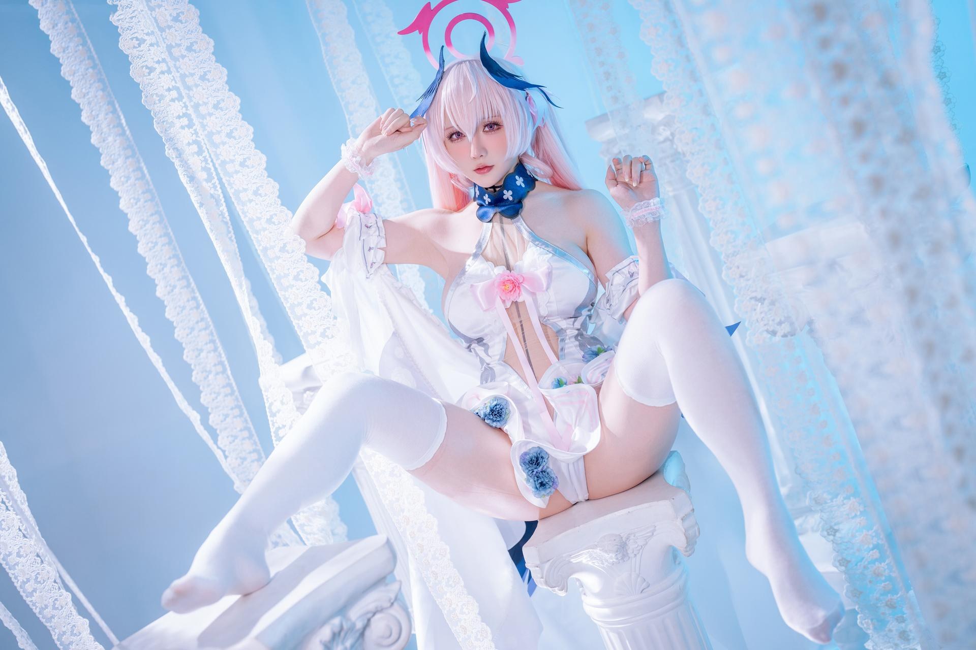 [cosplay] 星之遲遲Hoshilily - 蔚藍檔案 下江小春：修女制服白絲 47P
