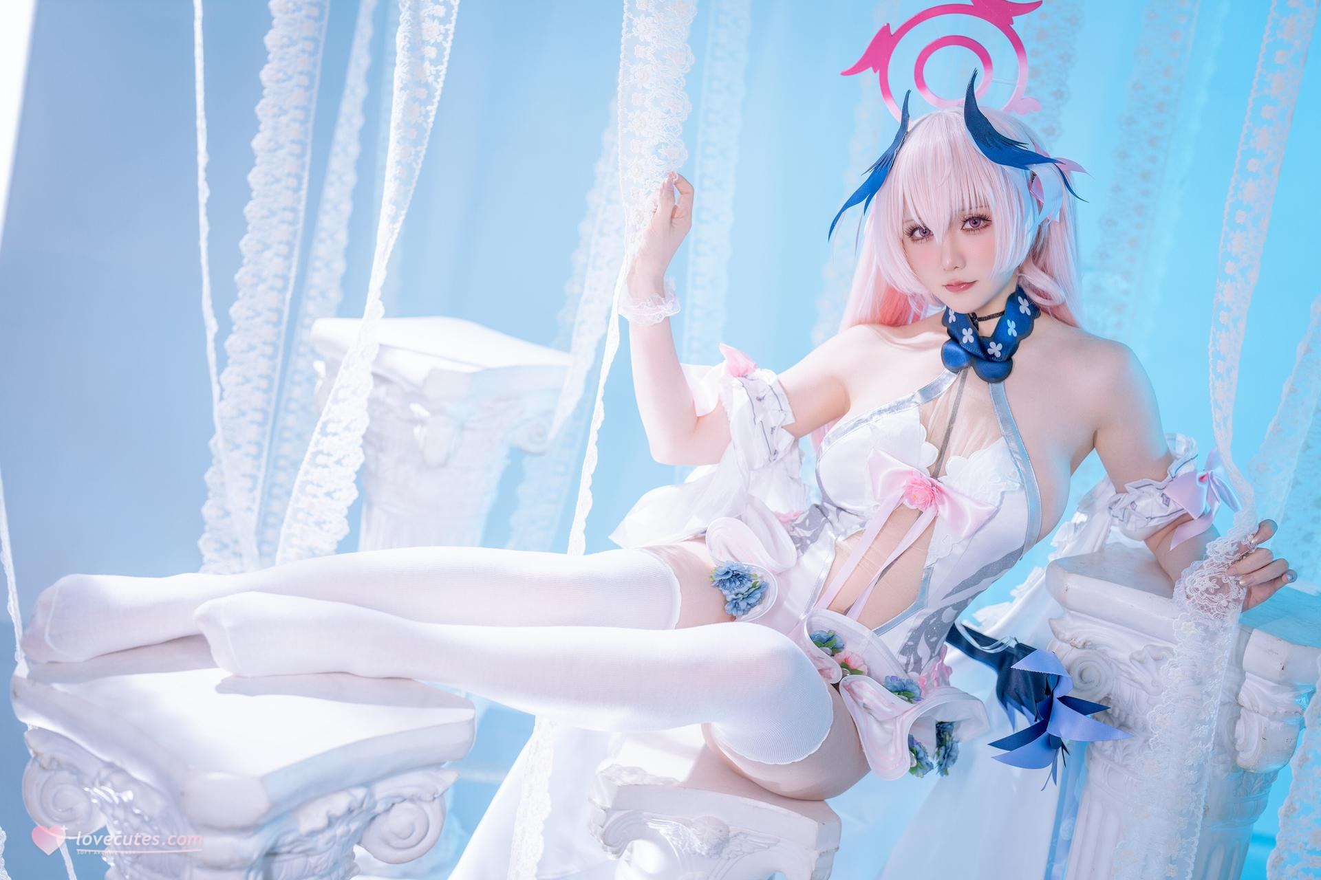 [cosplay] 星之遲遲Hoshilily - 蔚藍檔案 下江小春：修女制服白絲 47P
