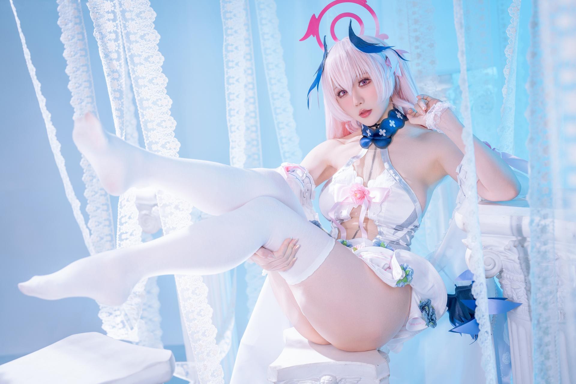 [cosplay] 星之遲遲Hoshilily - 蔚藍檔案 下江小春：修女制服白絲 47P