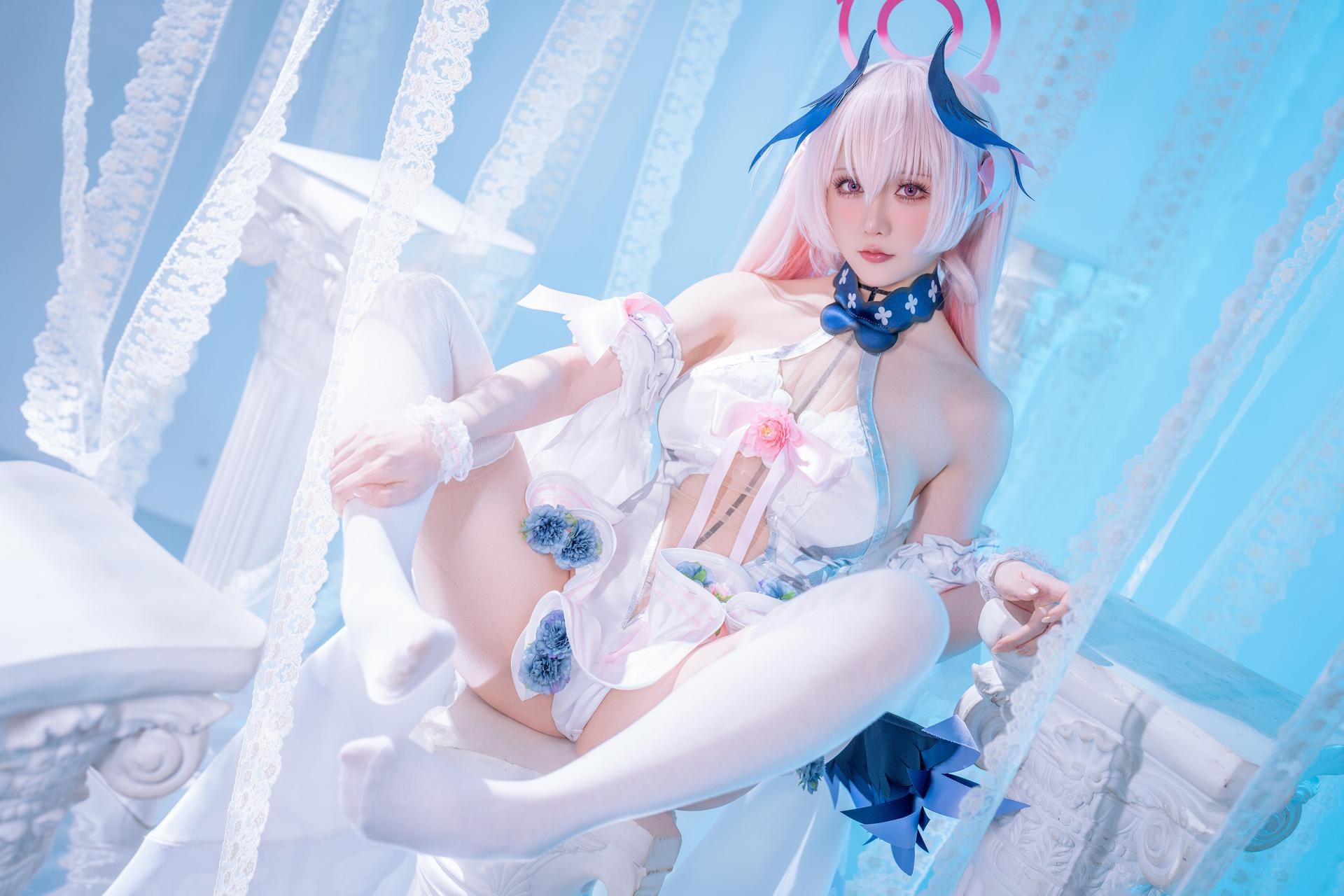 [cosplay] 星之遲遲Hoshilily - 蔚藍檔案 下江小春：修女制服白絲 47P