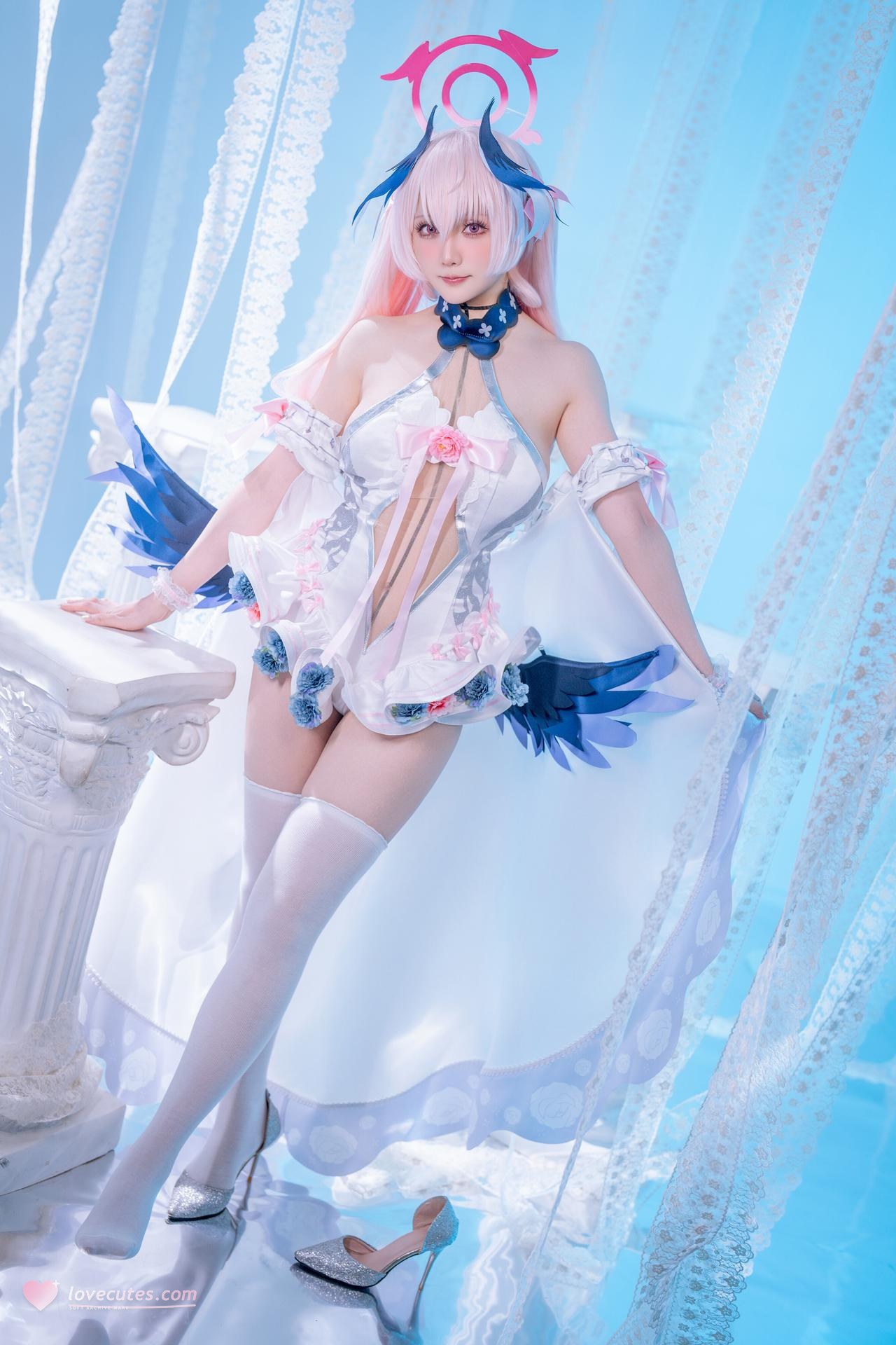 [cosplay] Xing Zhi Chi Chi Hoshilily - Blue Archive Shimoe Koharu: Nun Uniform White Stockings 47P