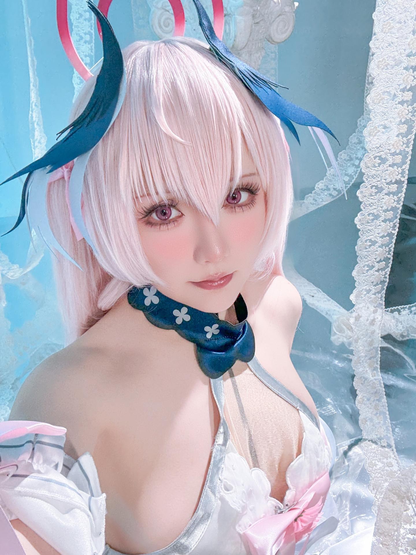 [cosplay] Xing Zhi Chi Chi Hoshilily - Blue Archive Shimoe Koharu: Nun Uniform White Stockings 47P
