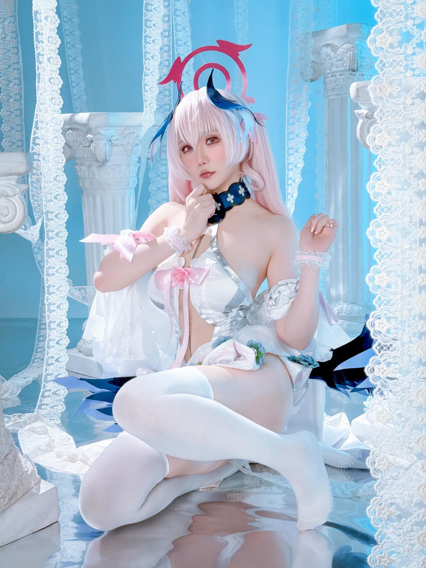 [cosplay] 星之迟迟Hoshilily - 蔚蓝档案 下江小春：修女制服白丝 47P