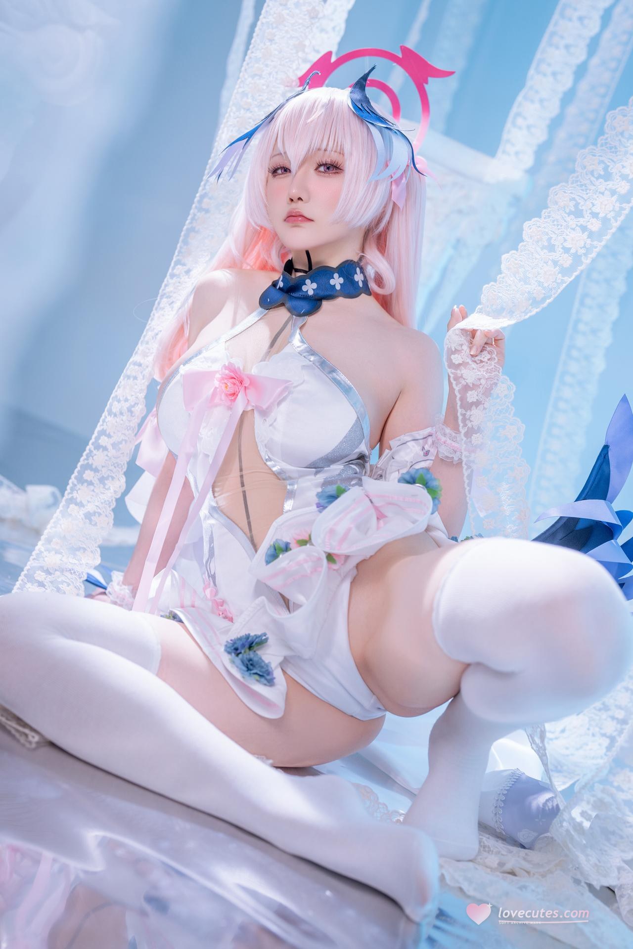 [cosplay] 星之迟迟Hoshilily - 蔚蓝档案 下江小春：修女制服白丝 47P