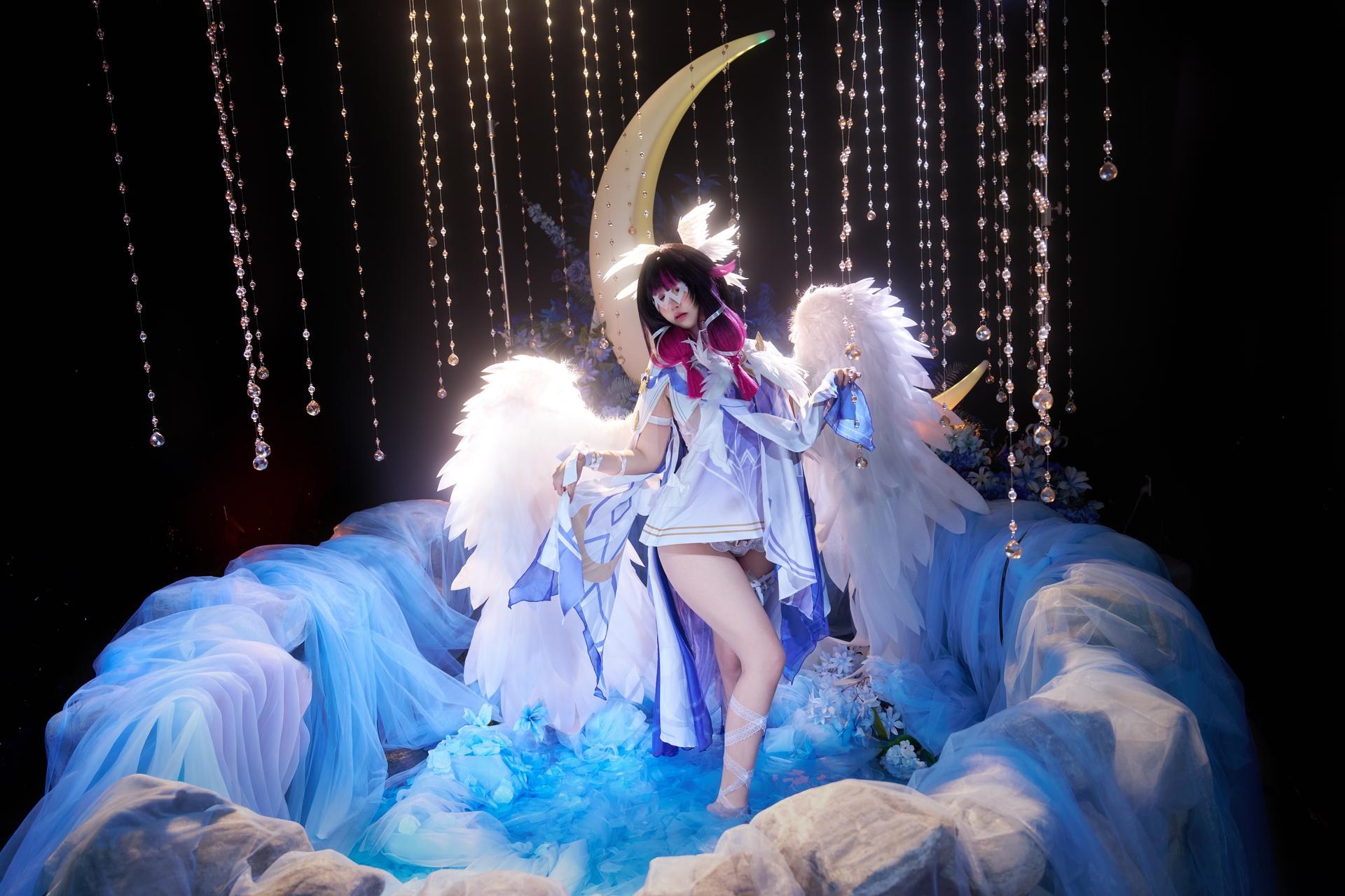 [cosplay] 阿薰kaOri - Nguyên Thần Columbina: phục trang ren tóc trắng tái hiện nhân vật 148P63G