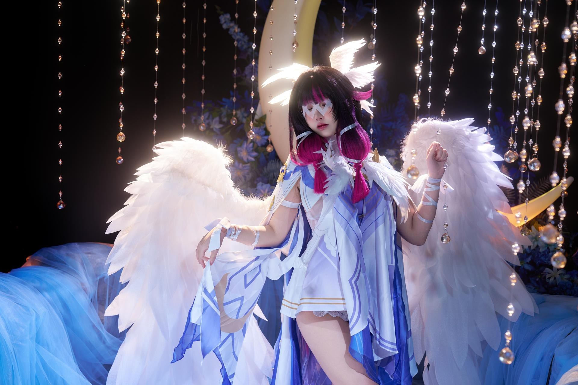 [cosplay] 阿薰kaOri - Nguyên Thần Columbina: phục trang ren tóc trắng tái hiện nhân vật 148P63G