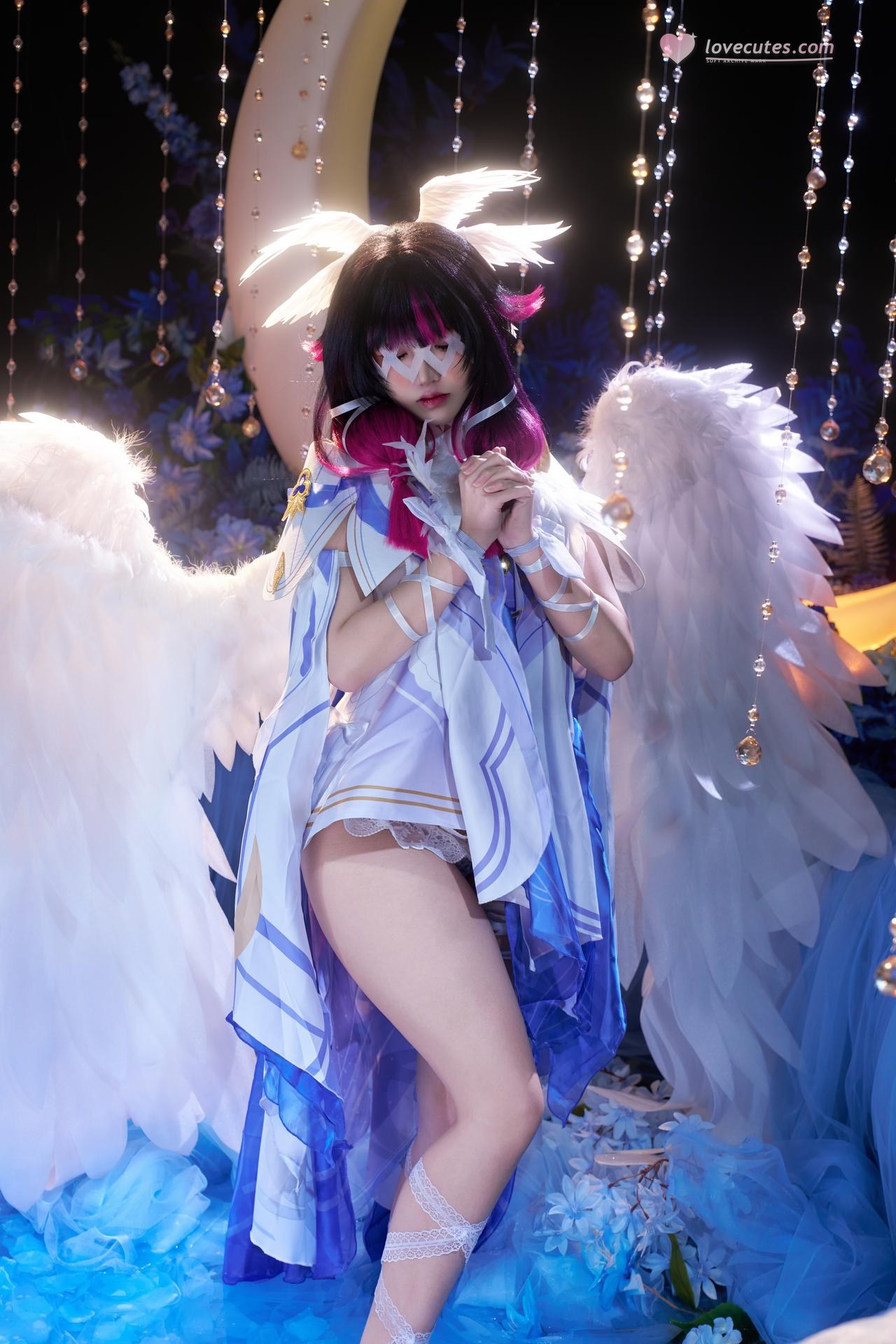 [cosplay] 阿薰kaOri - Nguyên Thần Columbina: phục trang ren tóc trắng tái hiện nhân vật 148P63G