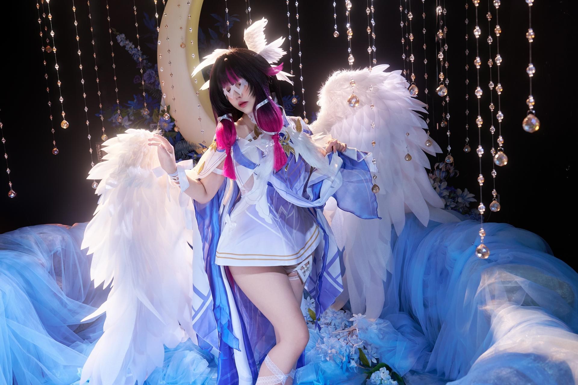 [cosplay] 阿薰kaOri - Nguyên Thần Columbina: phục trang ren tóc trắng tái hiện nhân vật 148P63G