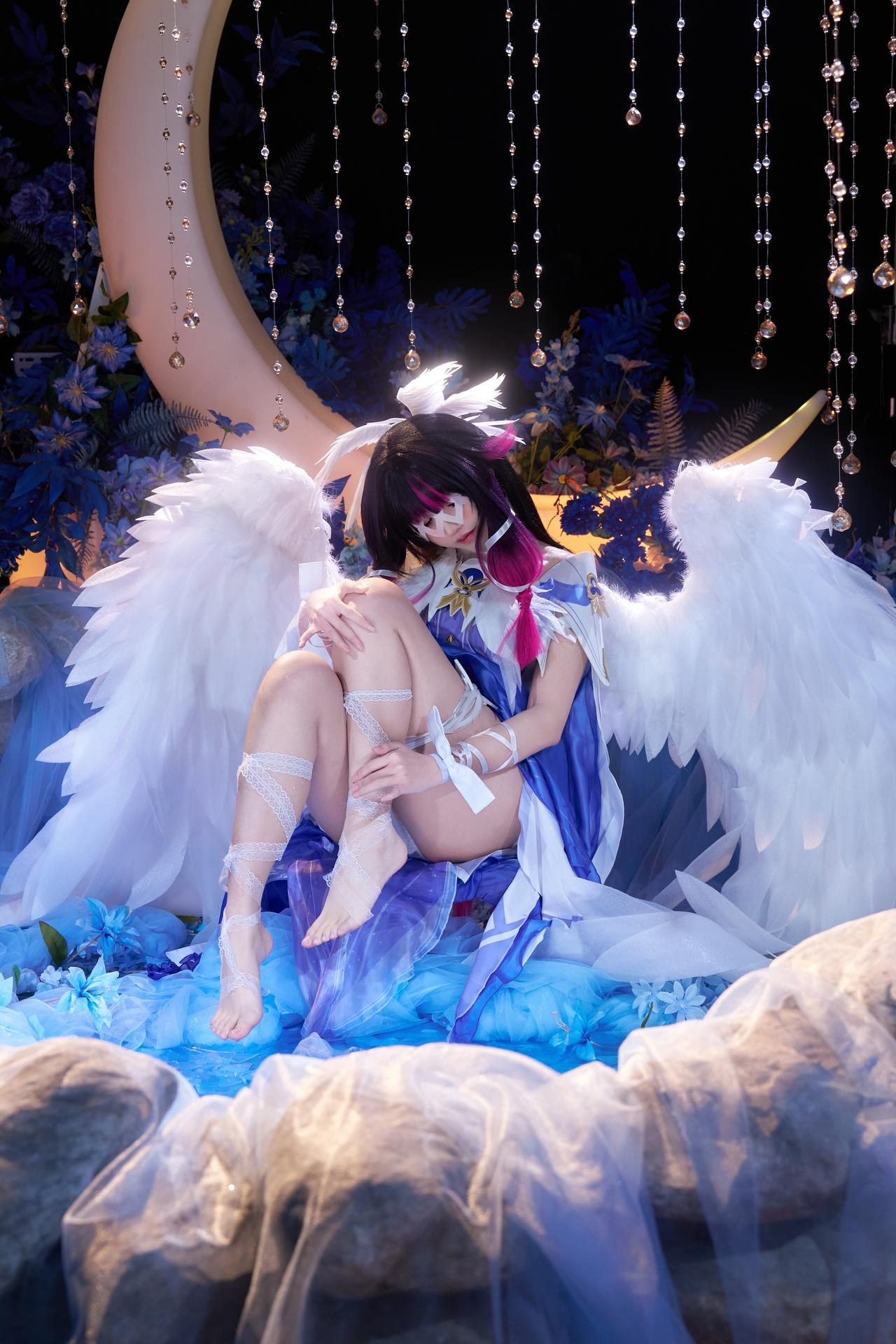 [cosplay] 阿薰kaOri - Nguyên Thần Columbina: phục trang ren tóc trắng tái hiện nhân vật 148P63G