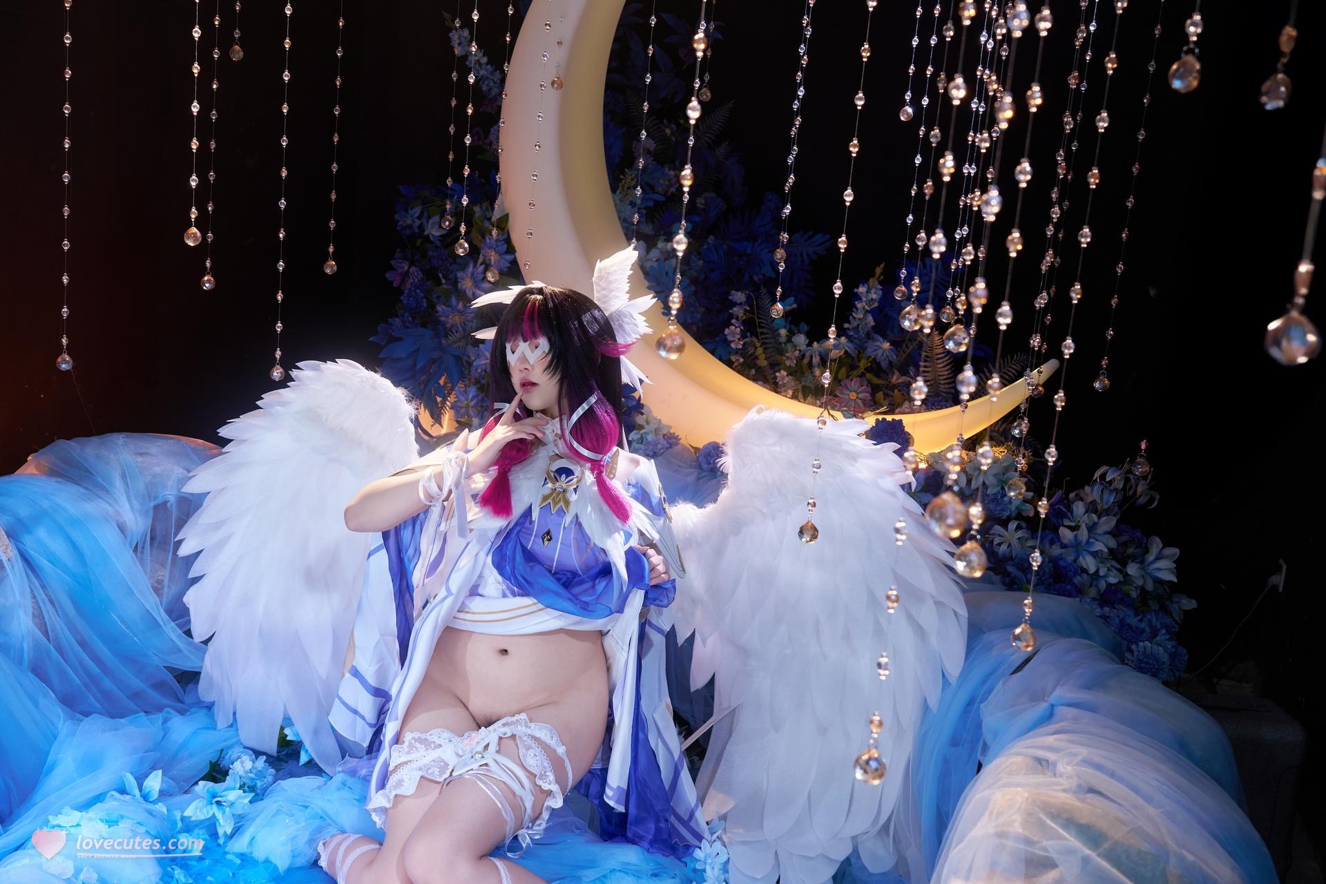 [cosplay] 阿薰kaOri - 原神 コロンビーネ：白髪レース礼装キャラ再現 148P63G