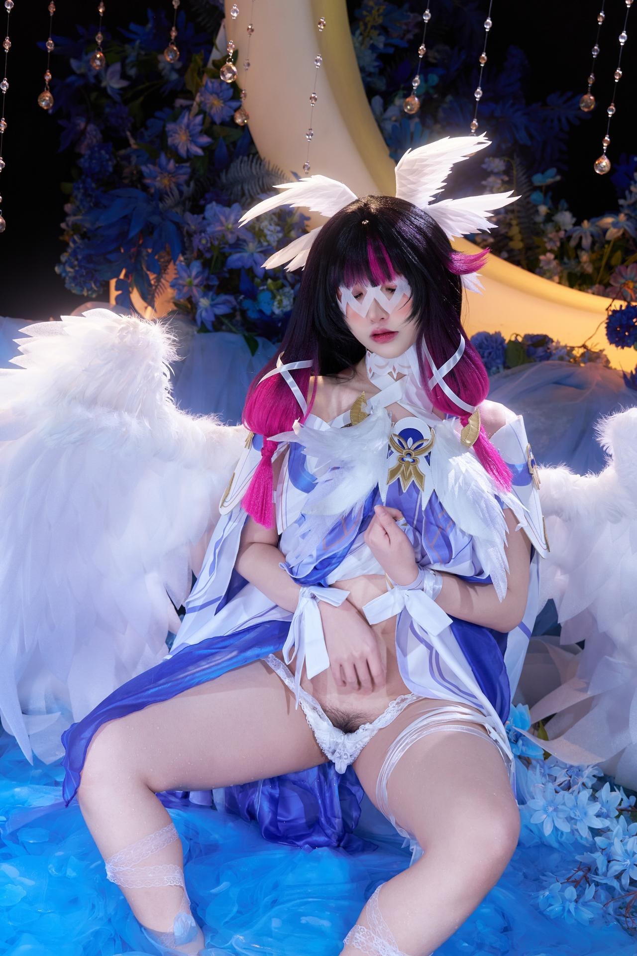 [cosplay] 阿薰kaOri - 原神 哥伦比娅：白发蕾丝礼装角色还原 148P63G