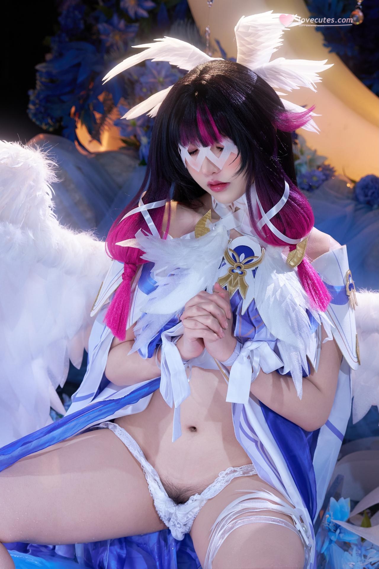 [cosplay] 阿薰kaOri - 原神 哥伦比娅：白发蕾丝礼装角色还原 148P63G