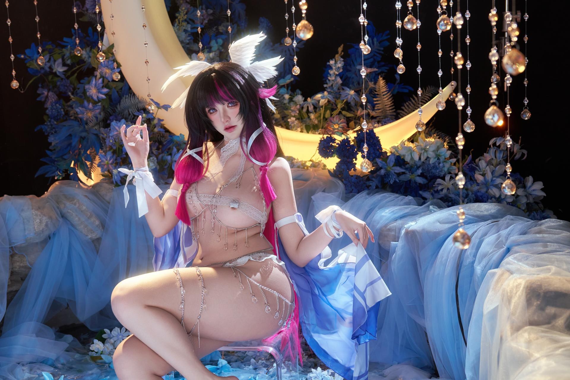 [cosplay] 阿薰kaOri - 原神 哥伦比娅：白发蕾丝礼装角色还原 148P63G
