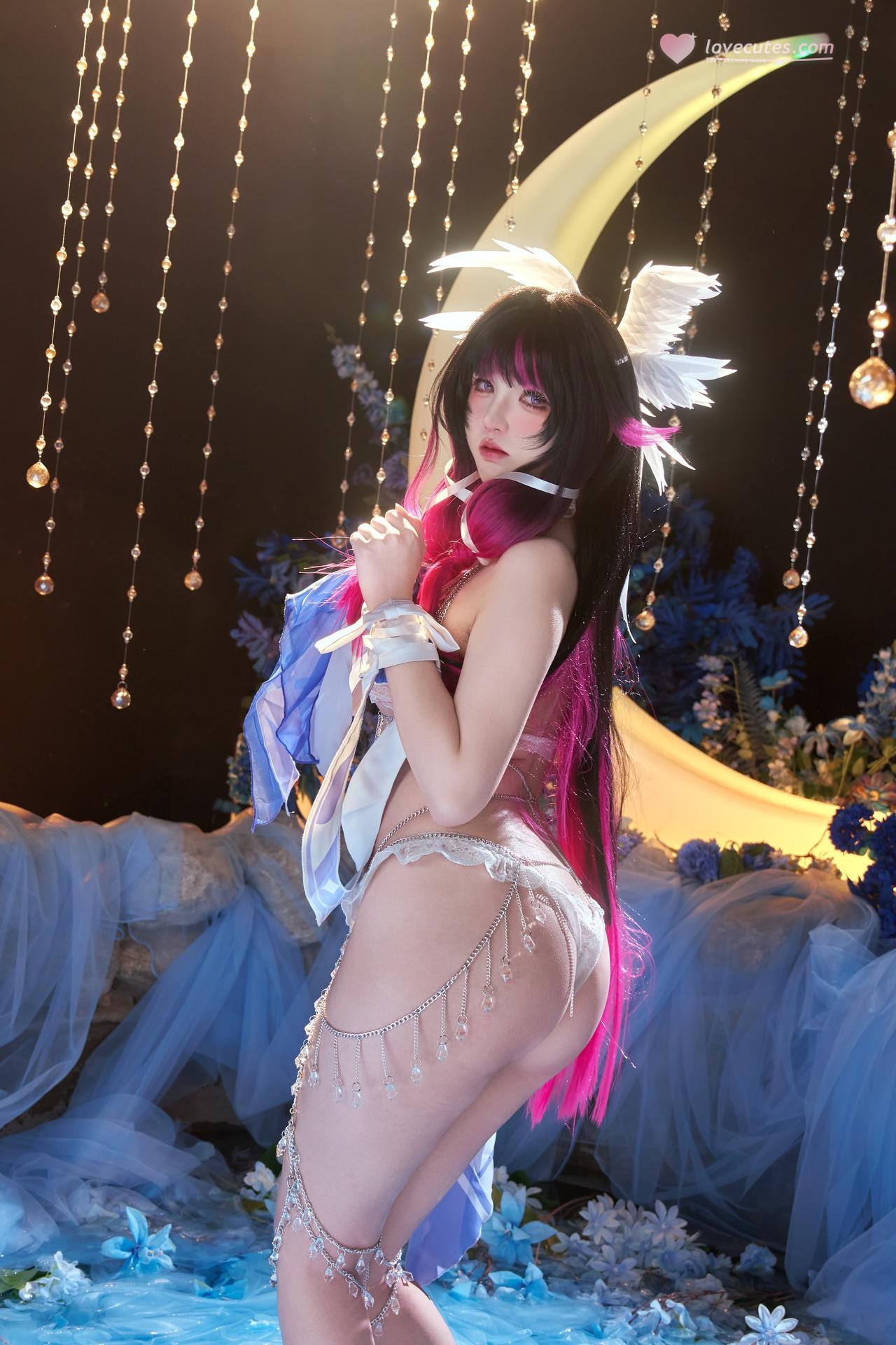 [cosplay] 阿薰kaOri - 原神 哥伦比娅：白发蕾丝礼装角色还原 148P63G
