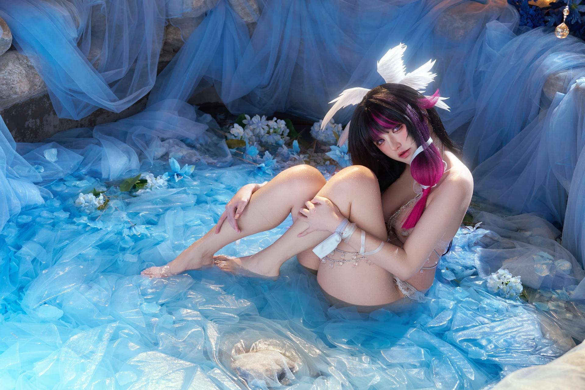[cosplay] 阿薰kaOri - 原神 哥伦比娅：白发蕾丝礼装角色还原 148P63G