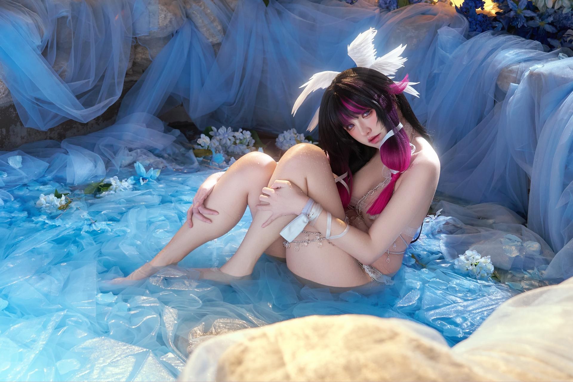 [cosplay] 阿薰kaOri - 原神 哥伦比娅：白发蕾丝礼装角色还原 148P63G