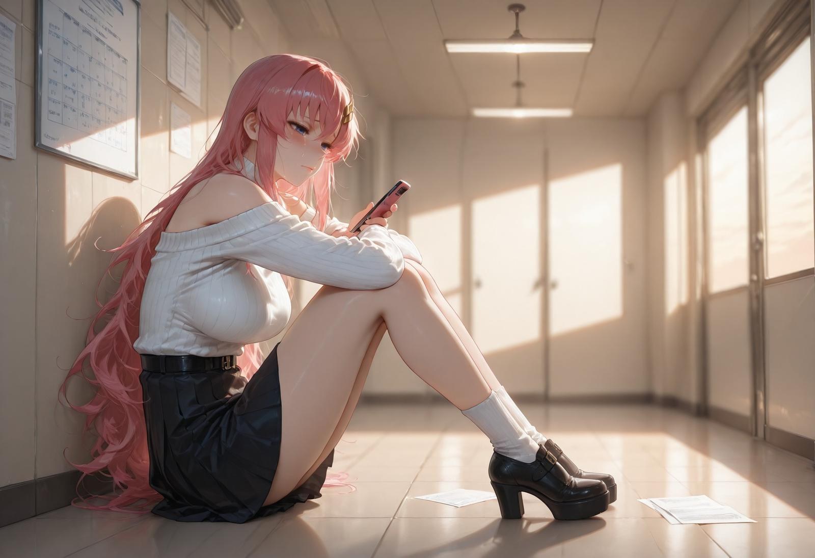 AI Generated Anime Girl - 医疗偿债 拉克丝·克莱因：偿债诊疗蕾丝内衣 345P