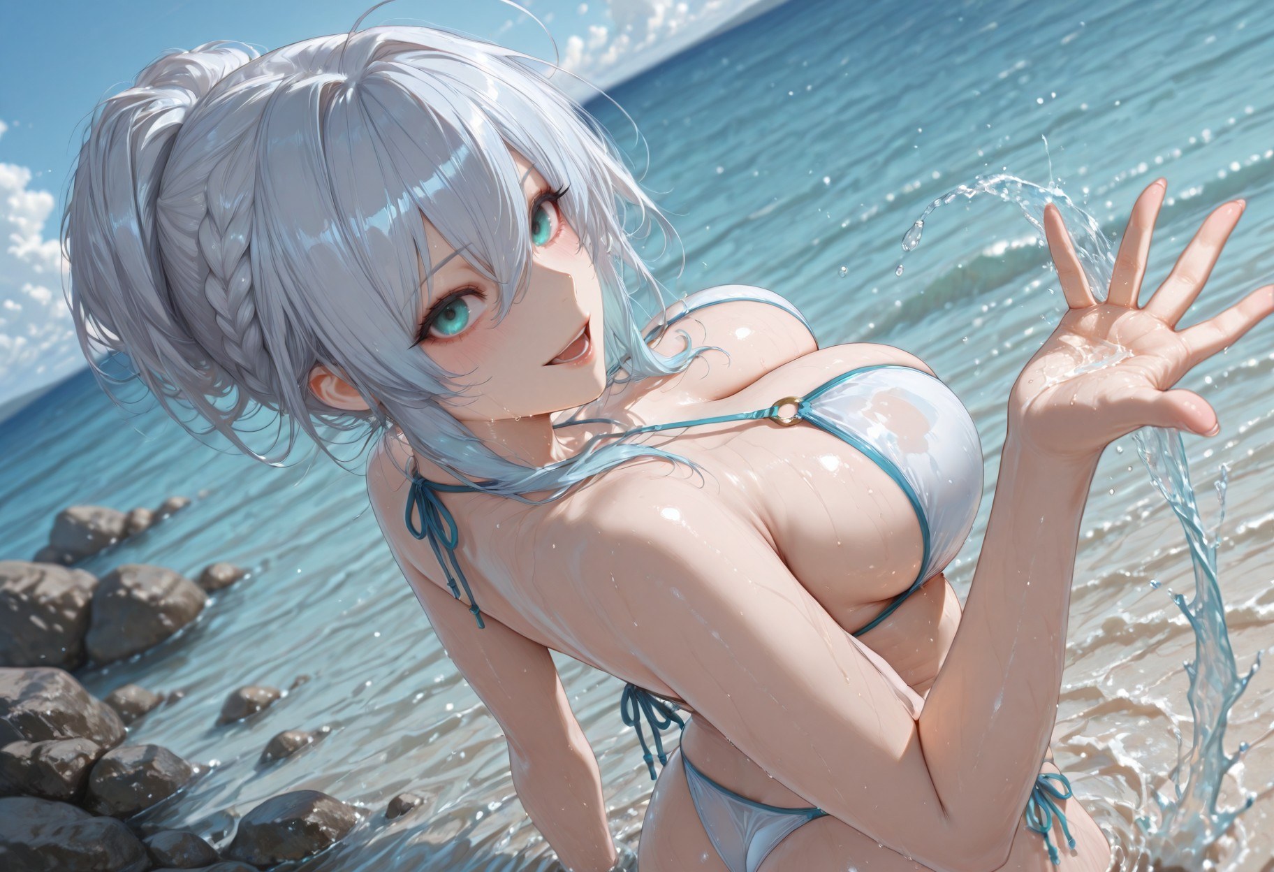 AI Generated Anime Girl - 原创雪女 Yukino：蕾丝内衣床拍露点 281P