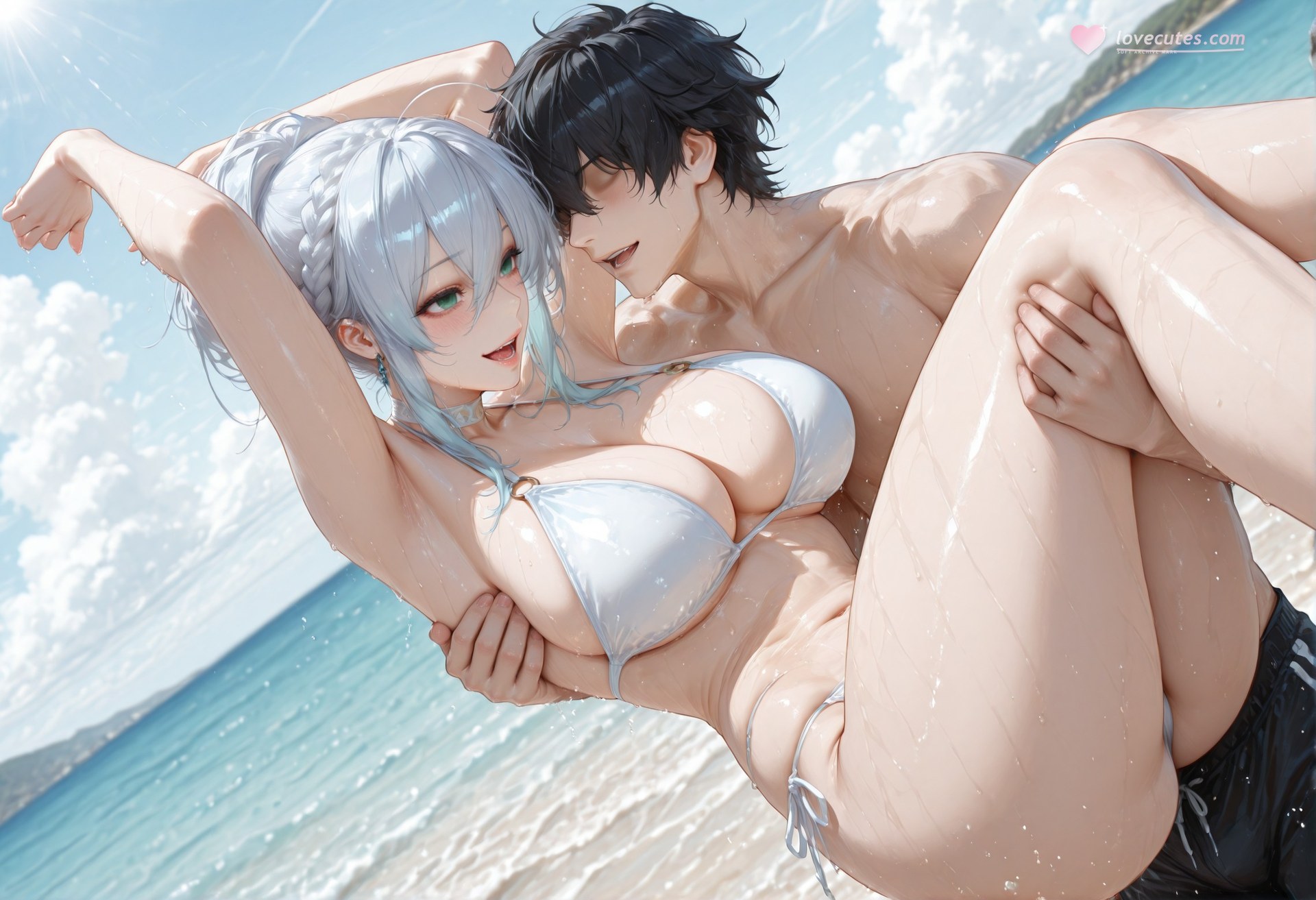 AI Generated Anime Girl - Original Yukino: Lace Lingerie Bed Shoot Nude Points 281P