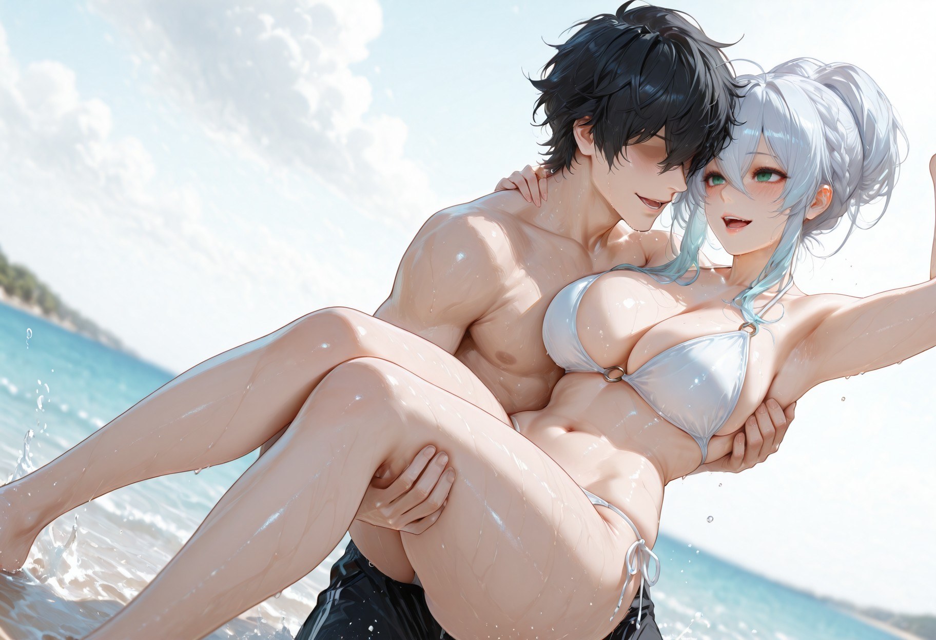 AI Generated Anime Girl - Original Yukino: Lace Lingerie Bed Shoot Nude Points 281P