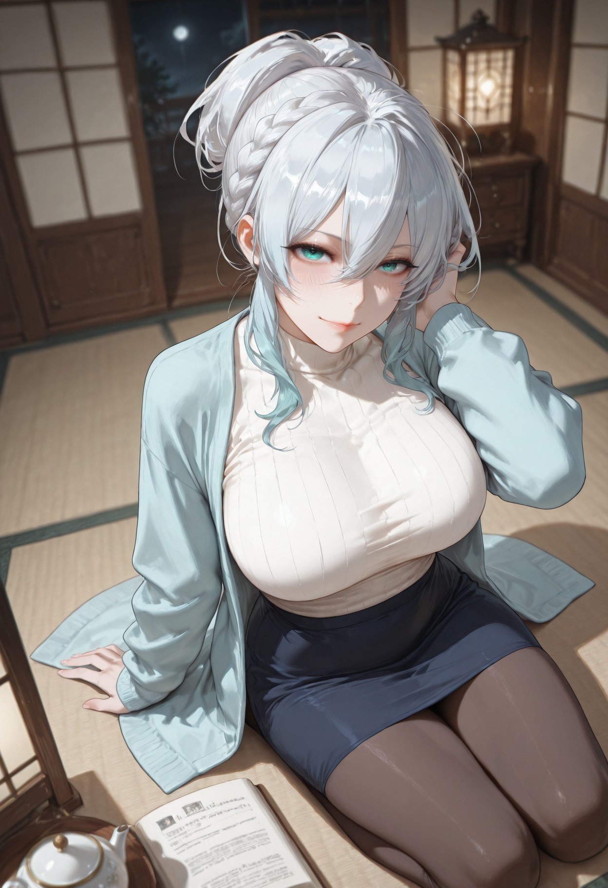 AI 生成動漫女孩 - 原創雪女 Yukino：蕾絲內衣床拍露點 281P