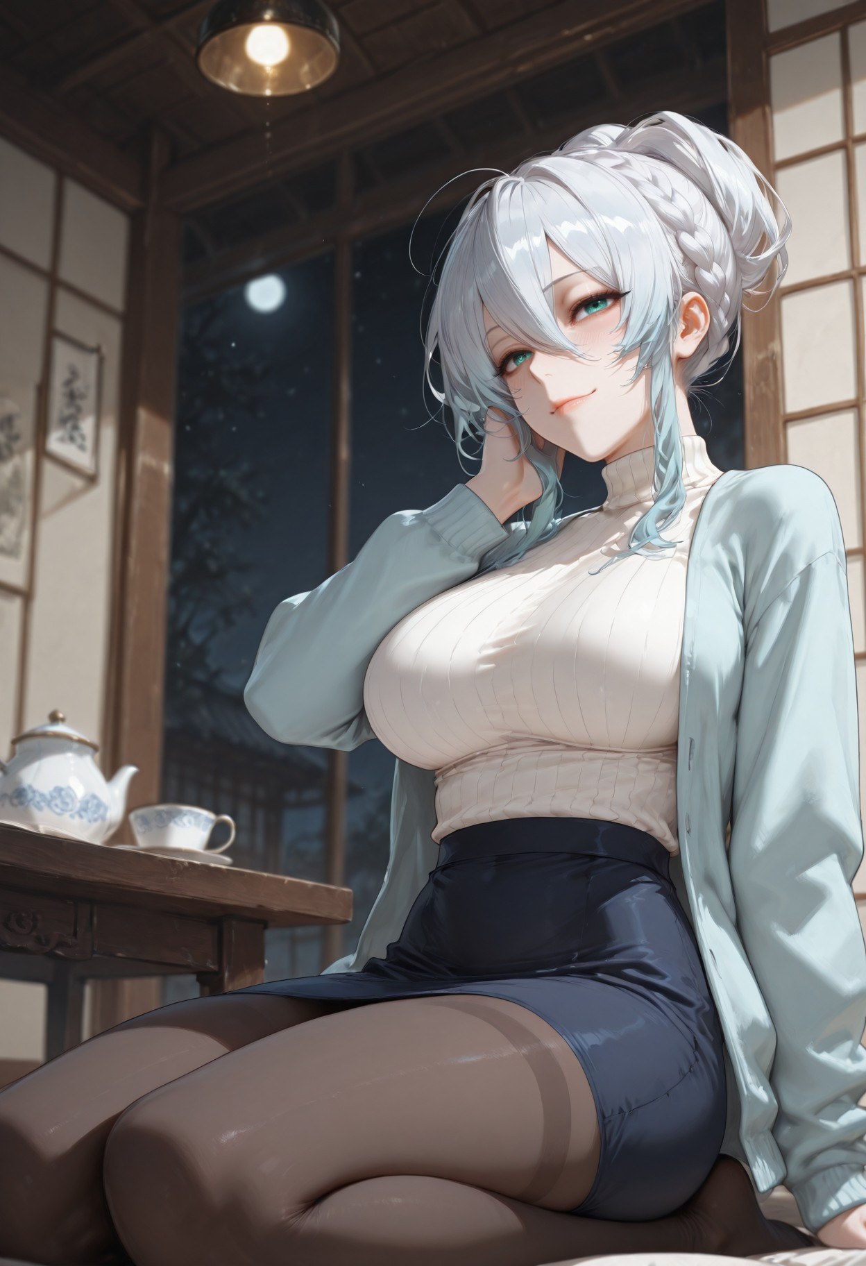 AI 生成動漫女孩 - 原創雪女 Yukino：蕾絲內衣床拍露點 281P