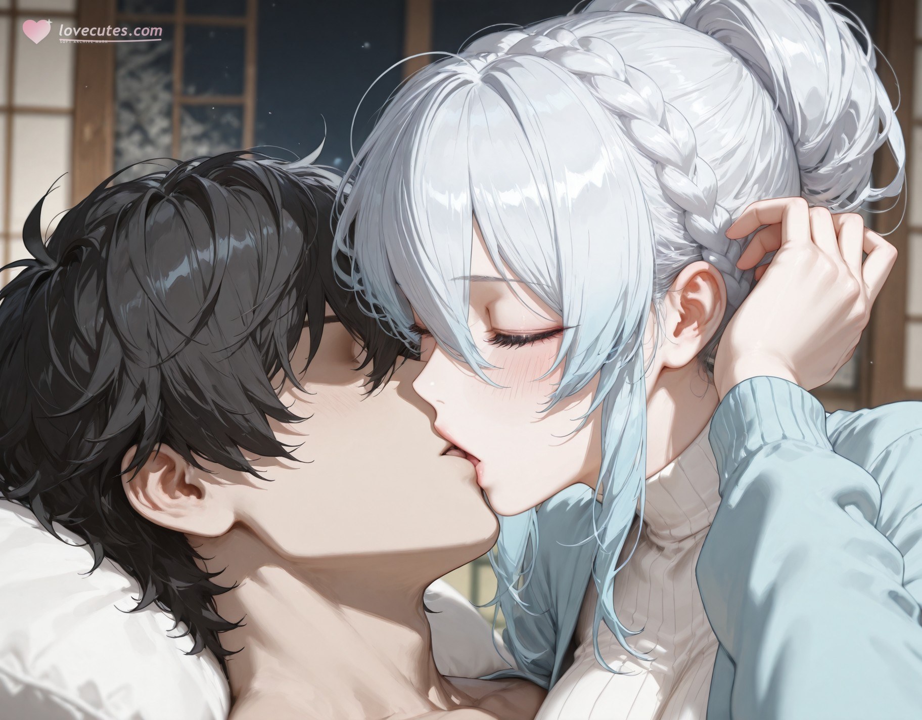 AI Generated Anime Girl - 原创雪女 Yukino：蕾丝内衣床拍露点 281P