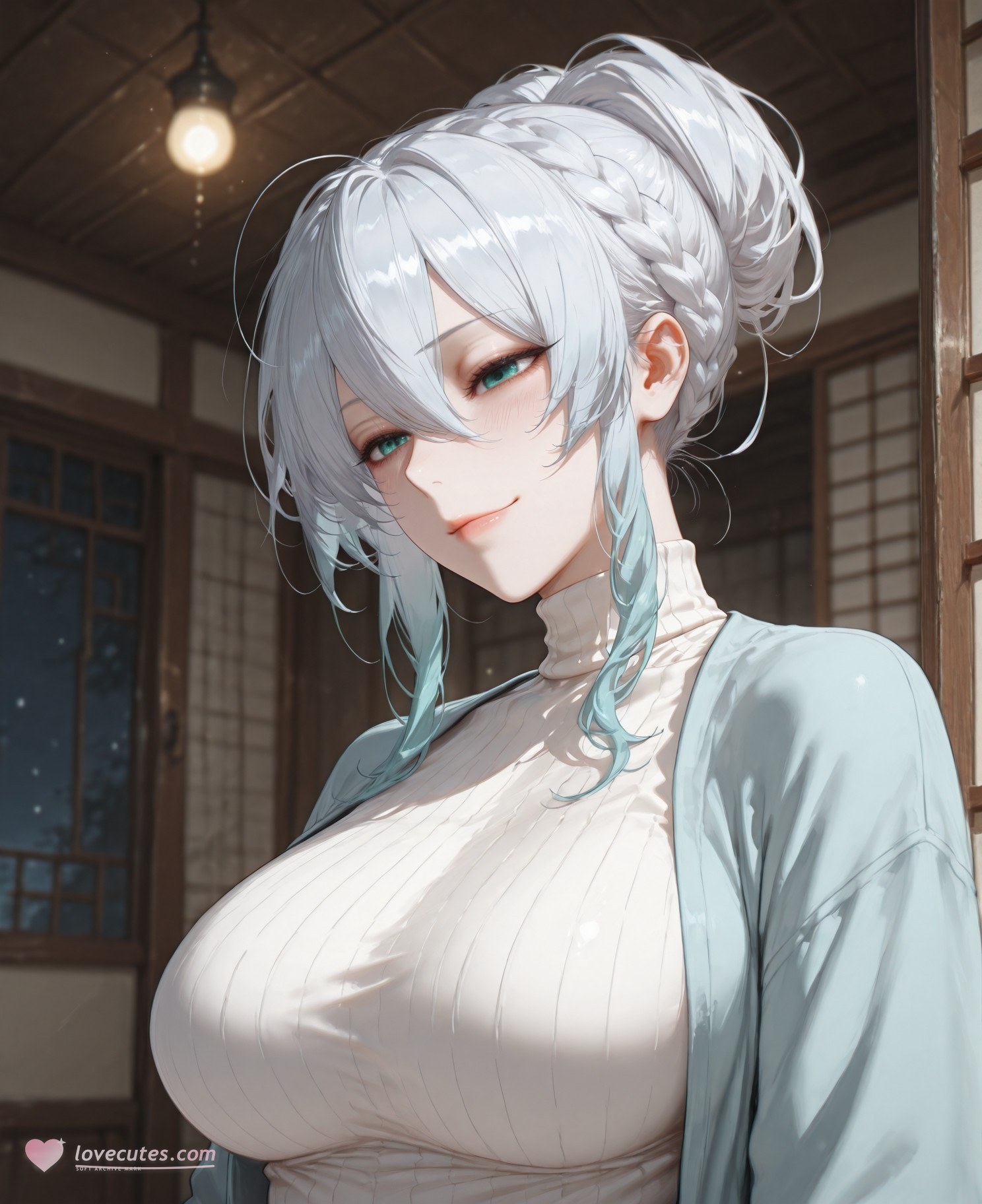 AI Generated Anime Girl - 原创雪女 Yukino：蕾丝内衣床拍露点 281P