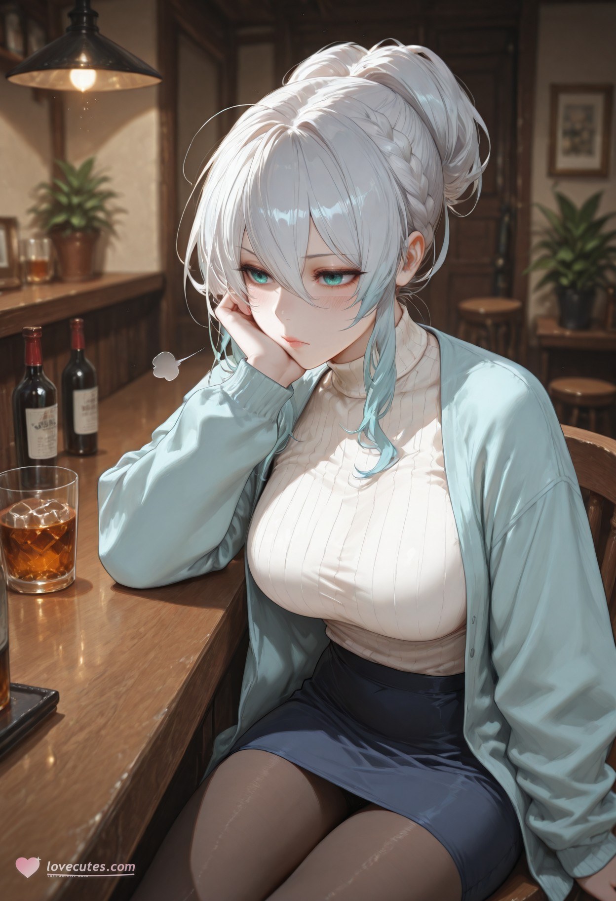 AI Generated Anime Girl - 原创雪女 Yukino：蕾丝内衣床拍露点 281P