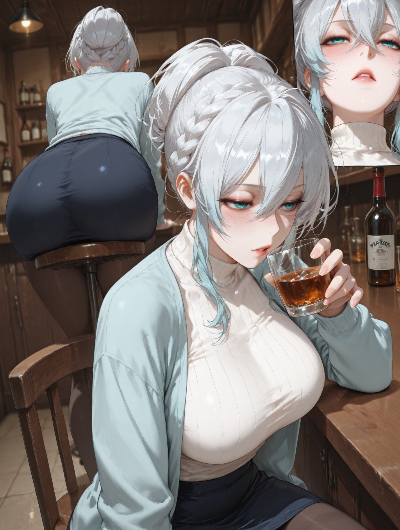 AI Generated Anime Girl - 原创雪女 Yukino：蕾丝内衣床拍露点 281P