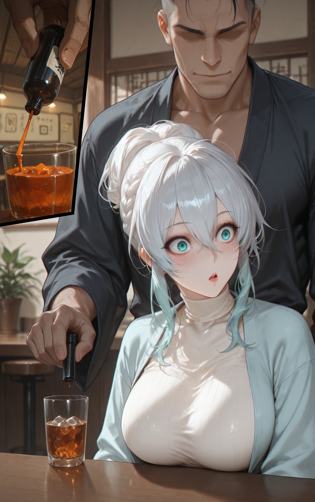 AI 生成動漫女孩 - 原創雪女 Yukino：蕾絲內衣床拍露點 281P