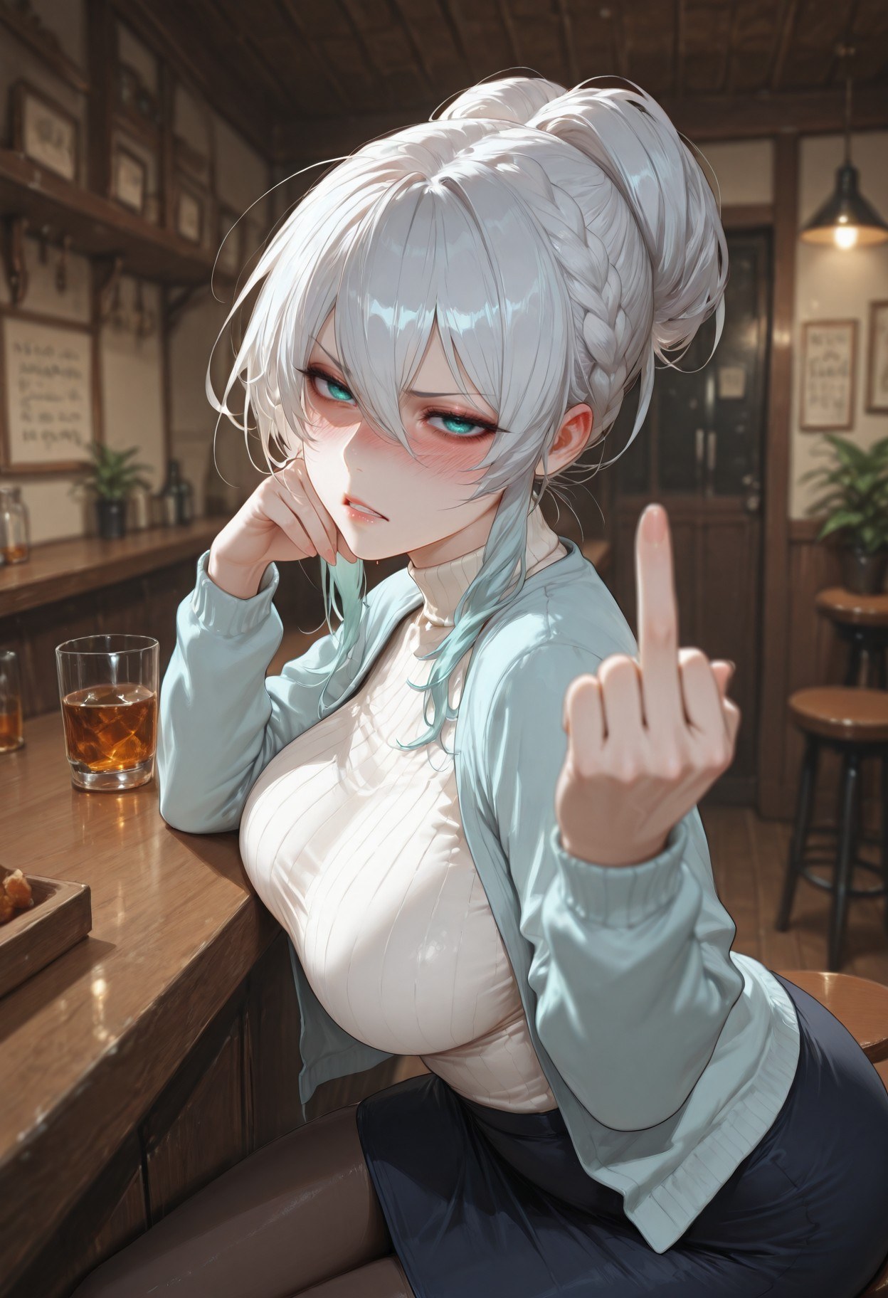 AI Generated Anime Girl - 原创雪女 Yukino：蕾丝内衣床拍露点 281P